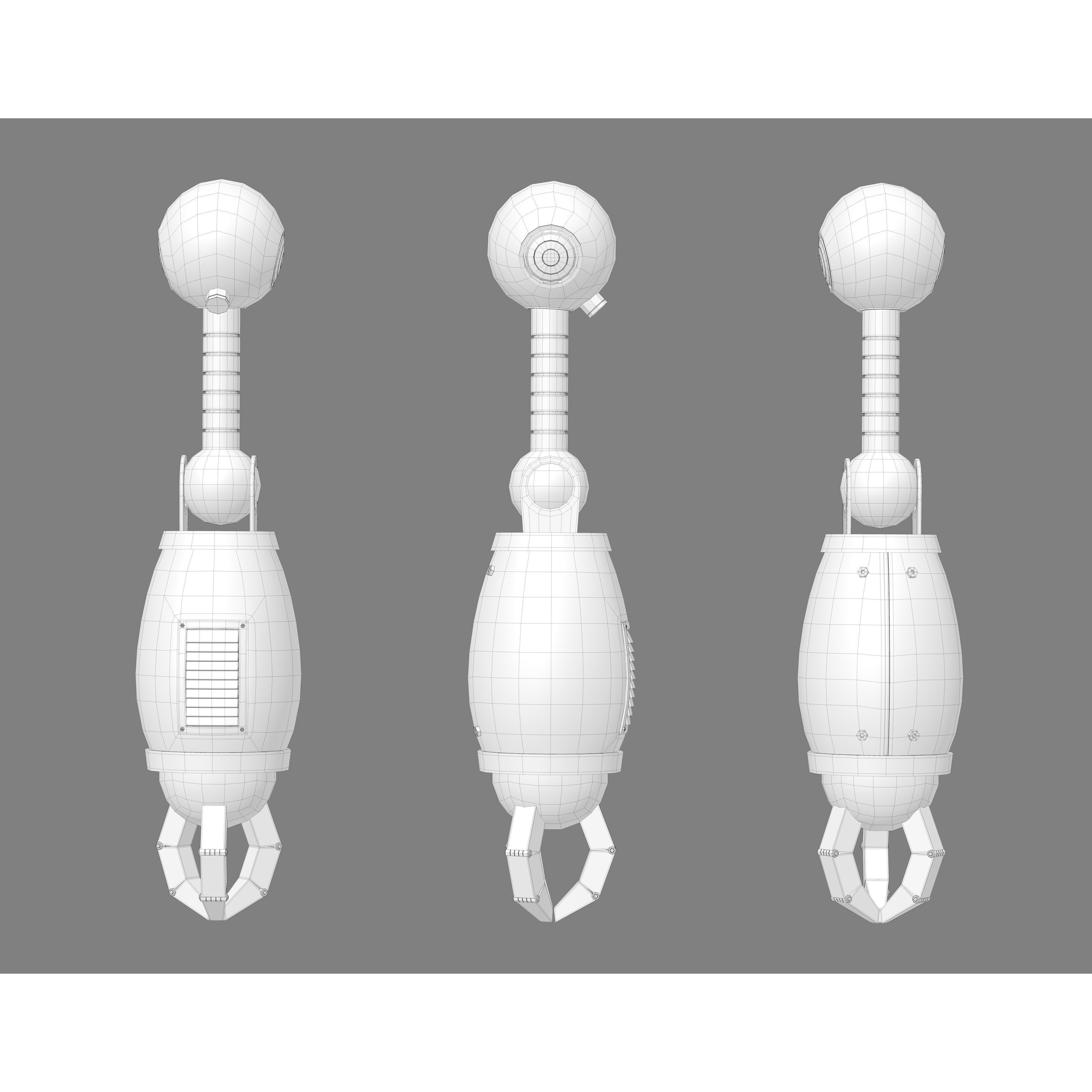 Cartoon Robot - Low-Poly Game-Ready 3D Model - View 14