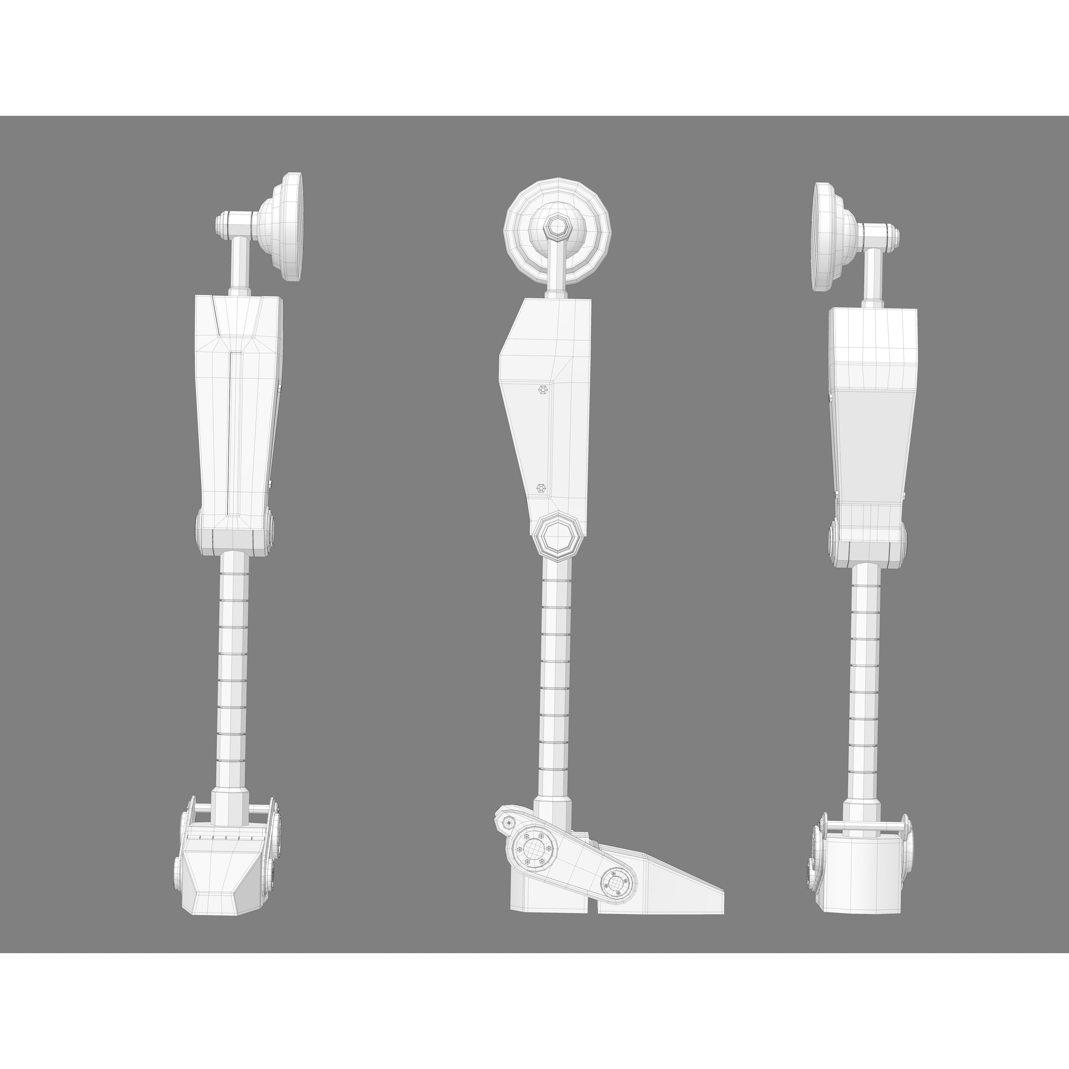 Cartoon Robot - Low-Poly Game-Ready 3D Model - View 15