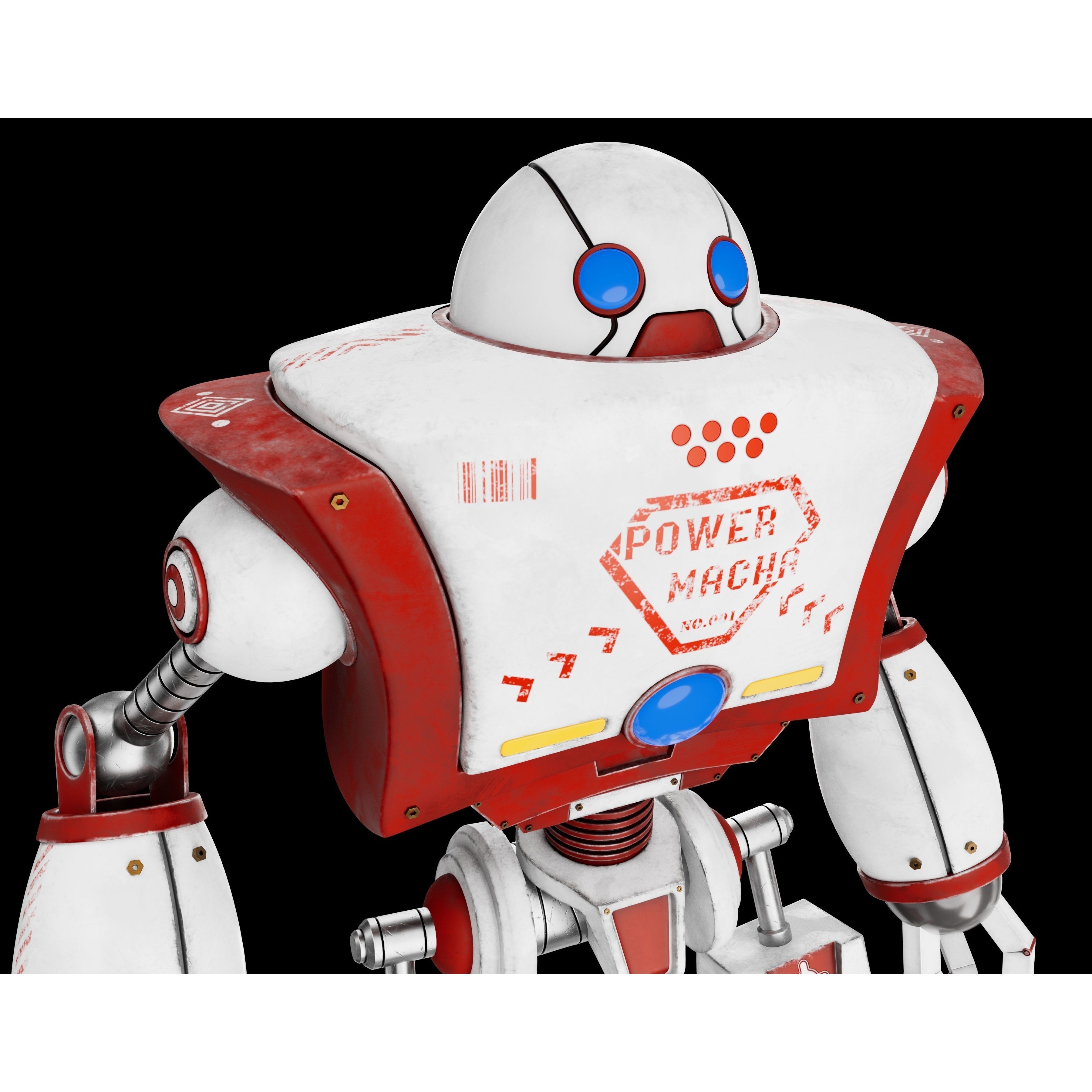 Cartoon Robot - Low-Poly Game-Ready 3D Model - View 4