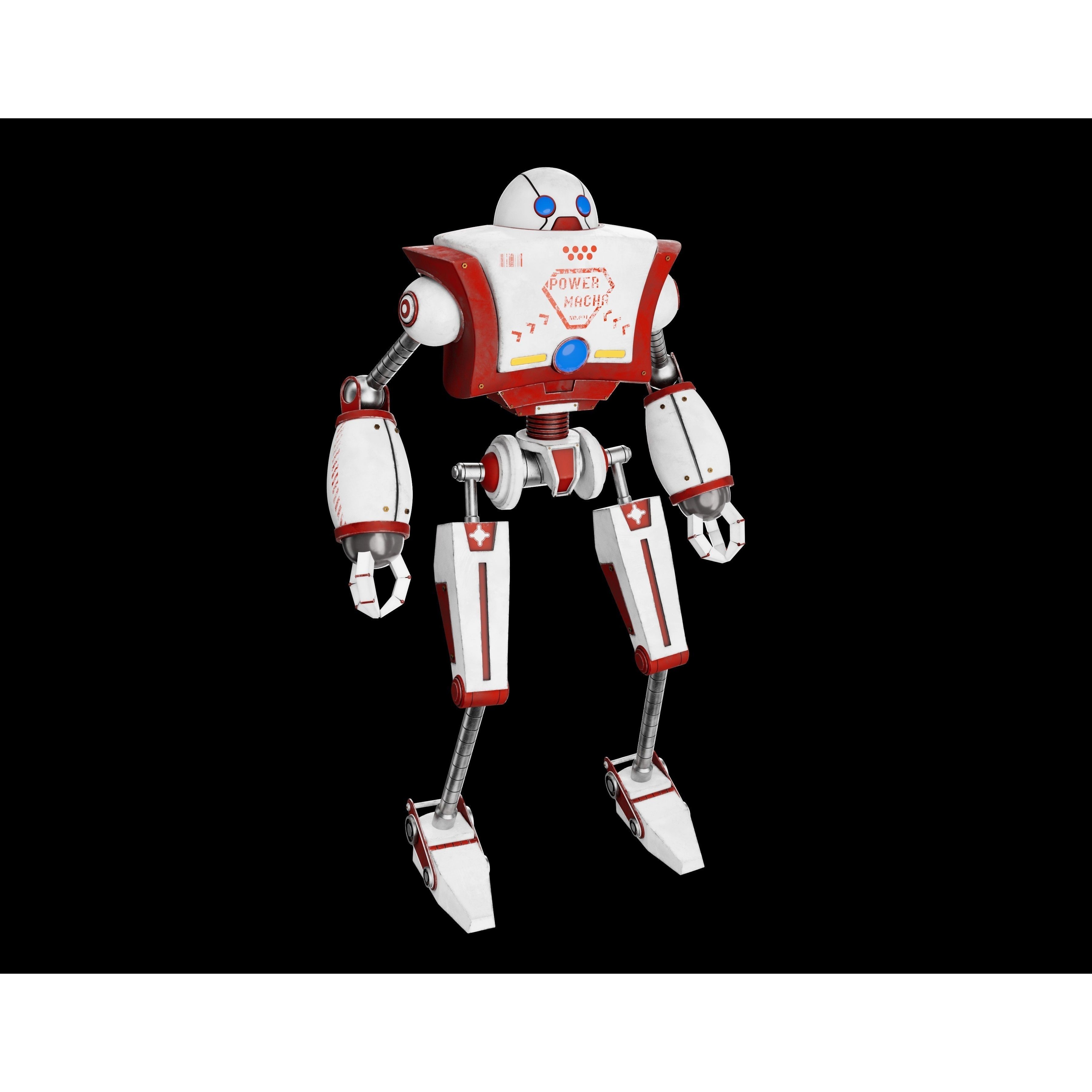 Cartoon Robot - Low-Poly Game-Ready 3D Model - View 5