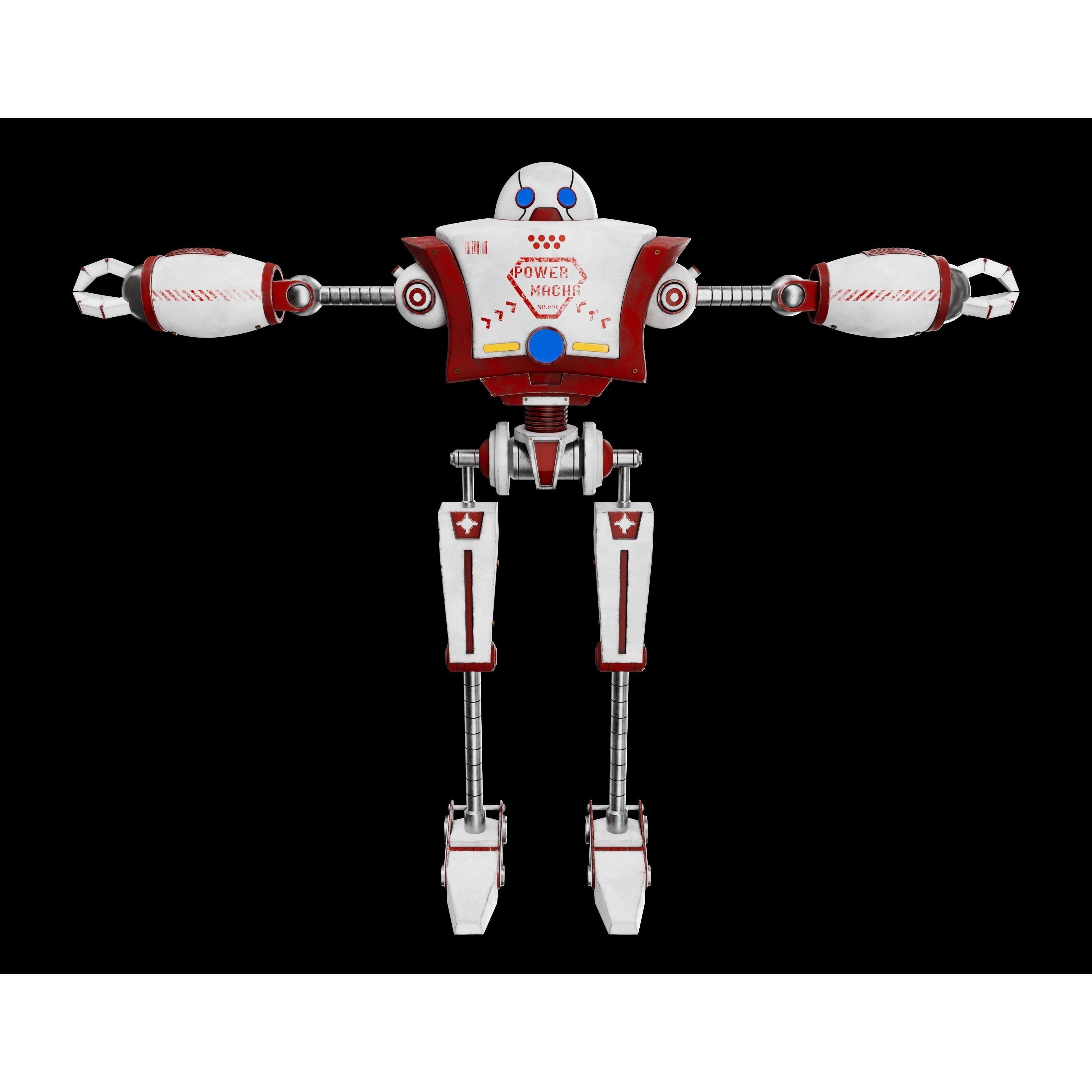 Cartoon Robot - Low-Poly Game-Ready 3D Model - View 6