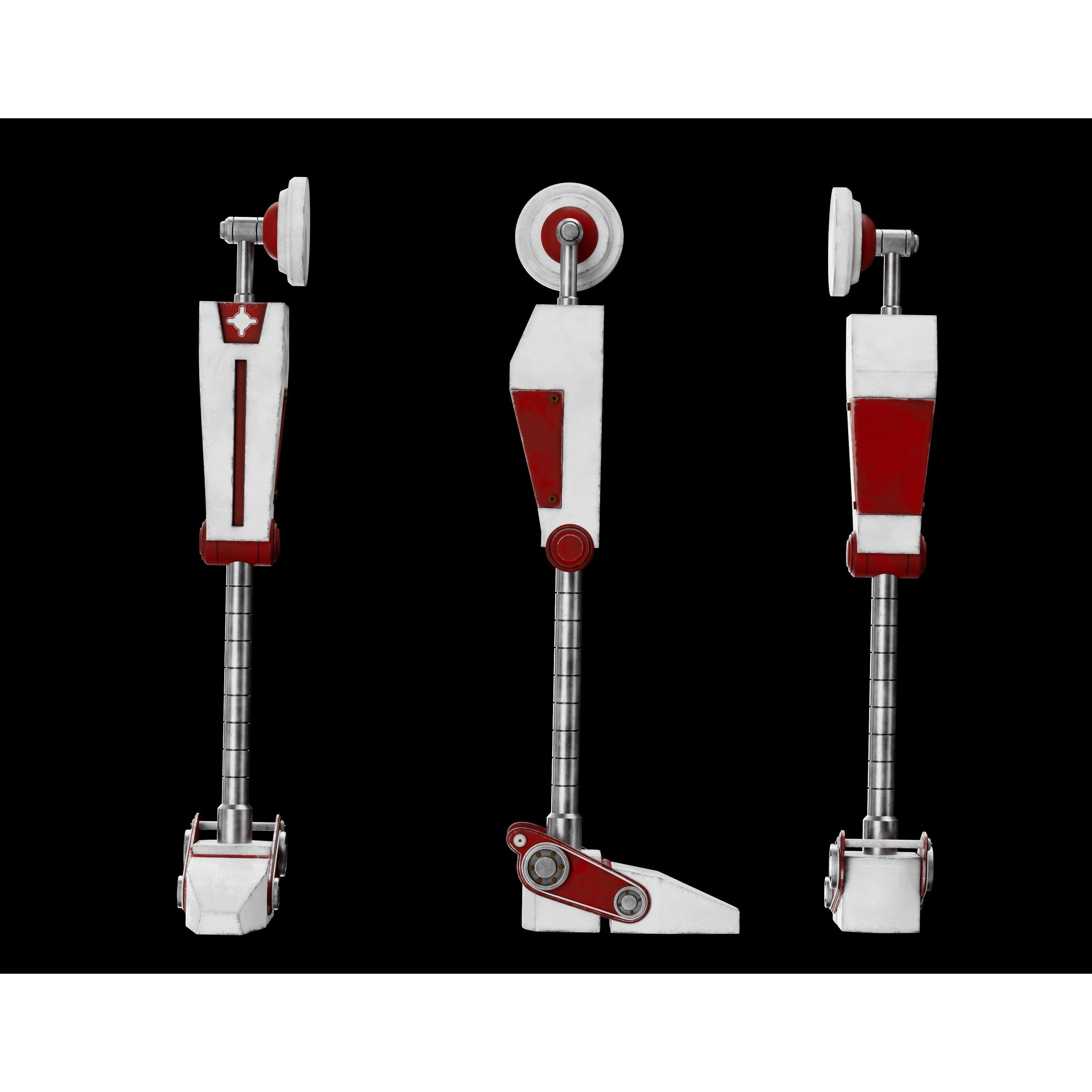 Cartoon Robot - Low-Poly Game-Ready 3D Model - View 9