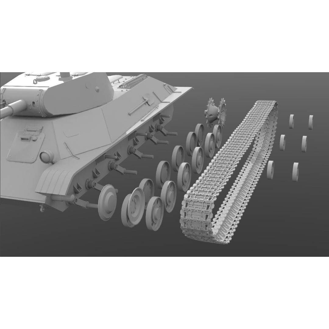 T-50 Soviet Light Tank 3D Model – Low Poly Game Asset, FBX - View 11