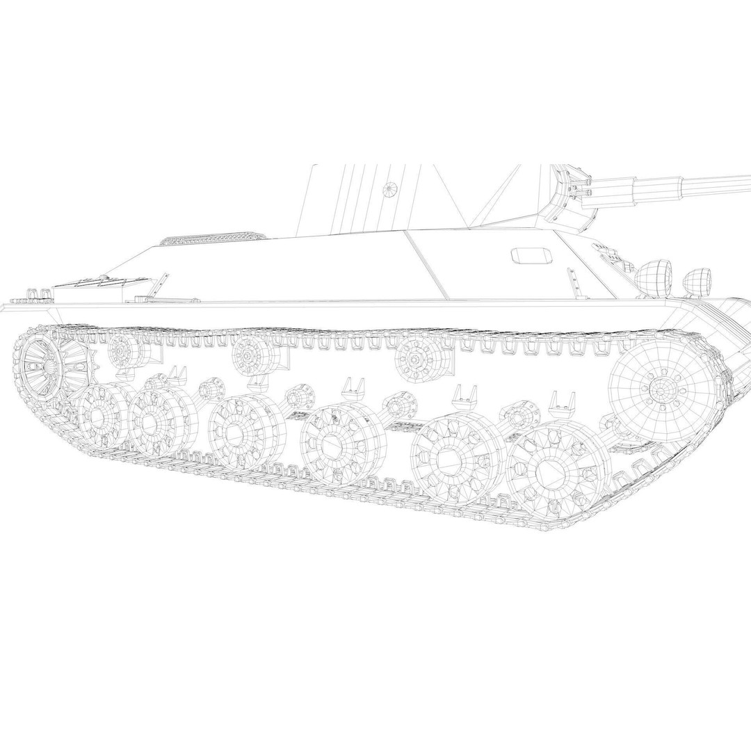 T-50 Soviet Light Tank 3D Model – Low Poly Game Asset, FBX - View 20