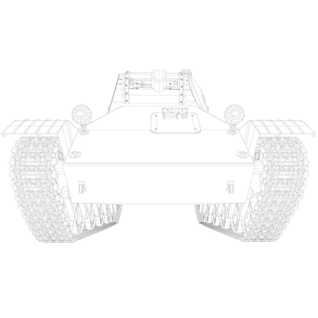 T-50 Soviet Light Tank 3D Model – Low Poly Game Asset, FBX - View 21