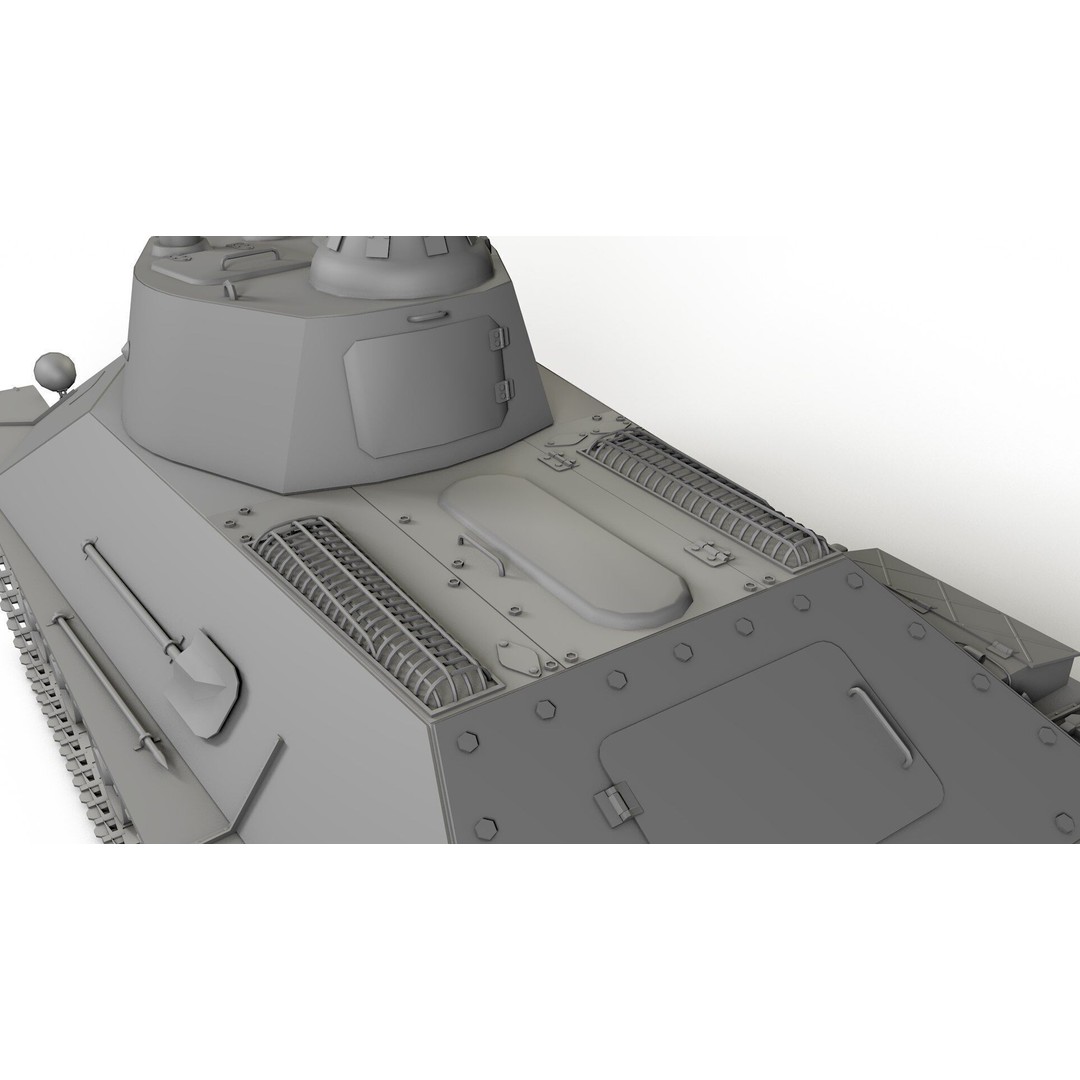 T-50 Soviet Light Tank 3D Model – Low Poly Game Asset, FBX - View 5