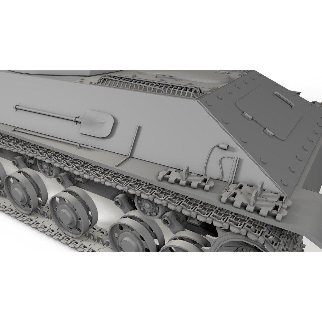 T-50 Soviet Light Tank 3D Model – Low Poly Game Asset, FBX - View 6