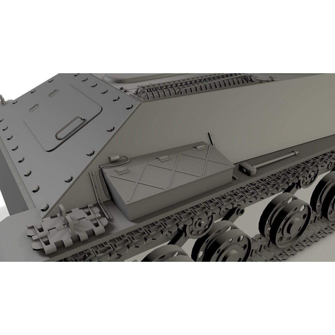 T-50 Soviet Light Tank 3D Model – Low Poly Game Asset, FBX - View 7
