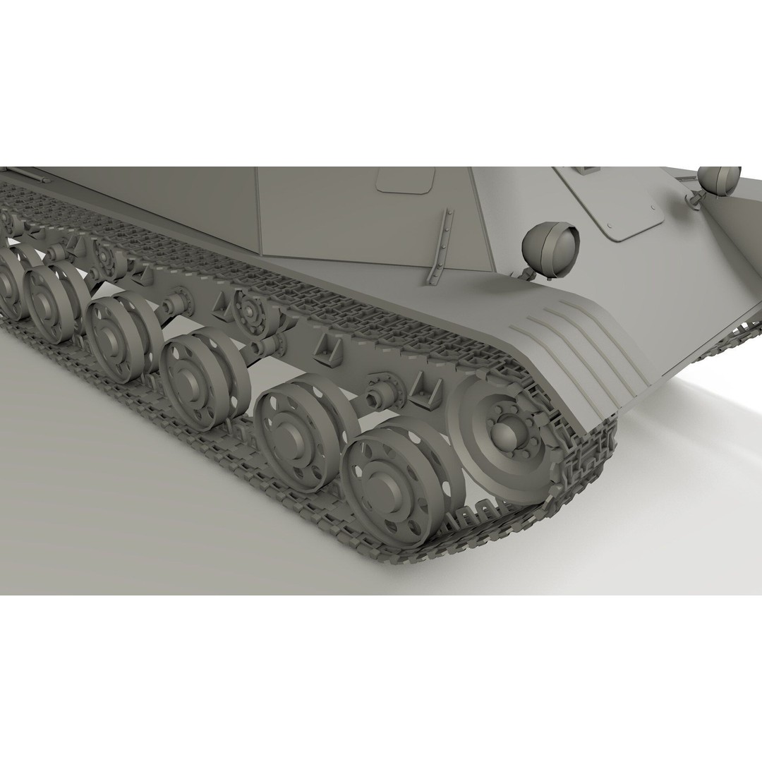T-50 Soviet Light Tank 3D Model – Low Poly Game Asset, FBX - View 8
