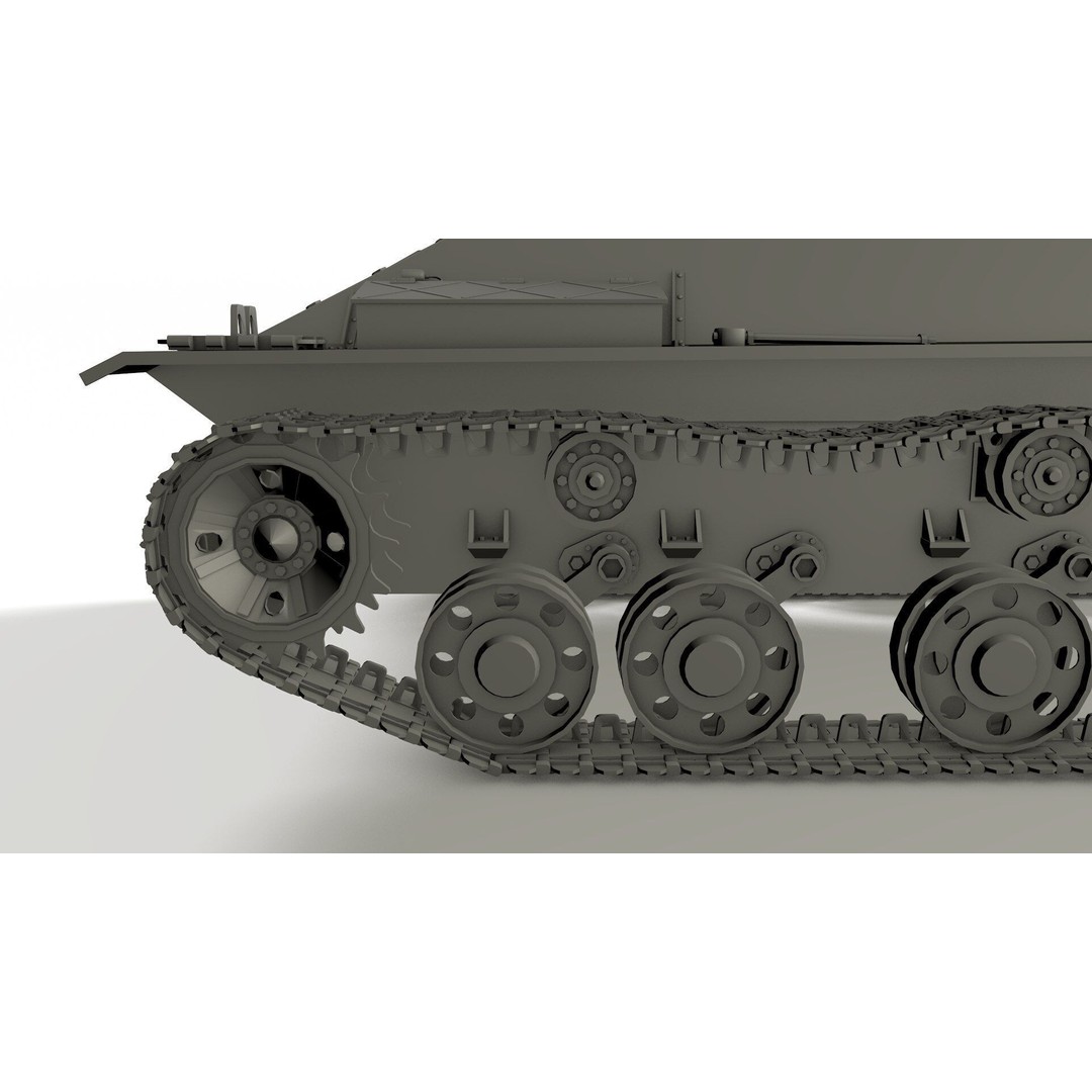 T-50 Soviet Light Tank 3D Model – Low Poly Game Asset, FBX - View 9