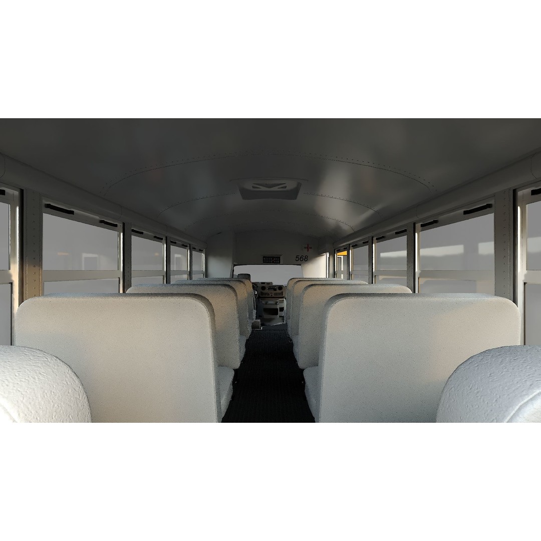 School Bus Type A 3D Model – Low Poly Game Asset, FBX, PBR - View 10