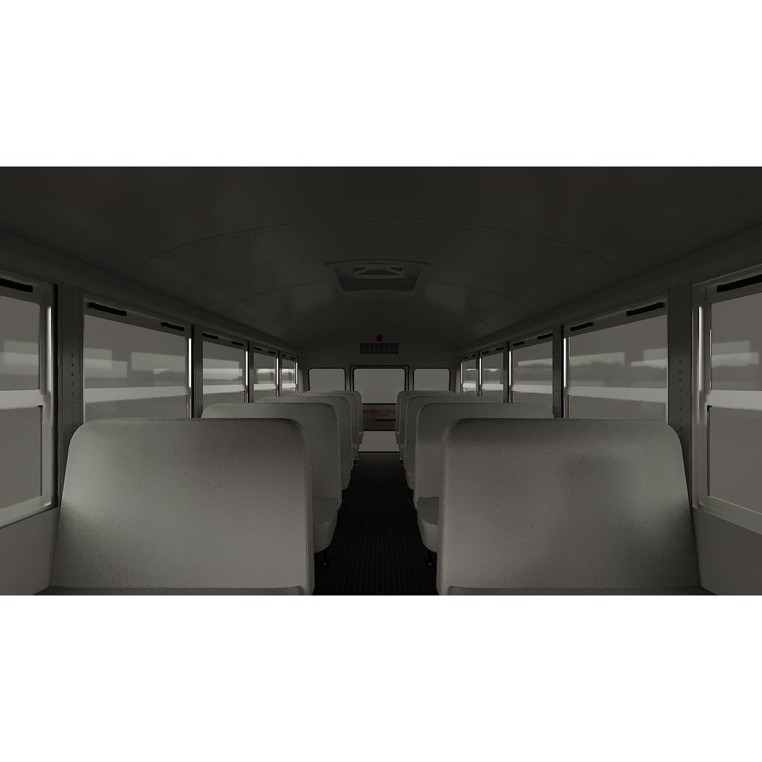 School Bus Type A 3D Model – Low Poly Game Asset, FBX, PBR - View 11
