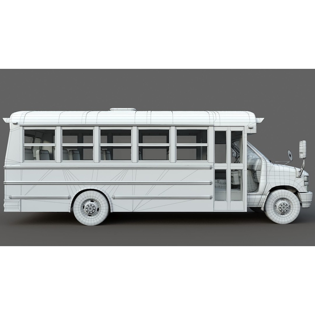 School Bus Type A 3D Model – Low Poly Game Asset, FBX, PBR - View 37