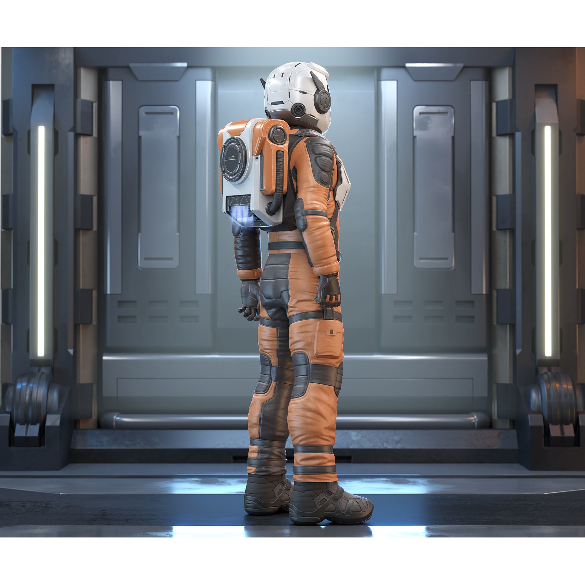 Sci-Fi Astronaut - Low-Poly Game-Ready 3D Model - View 10