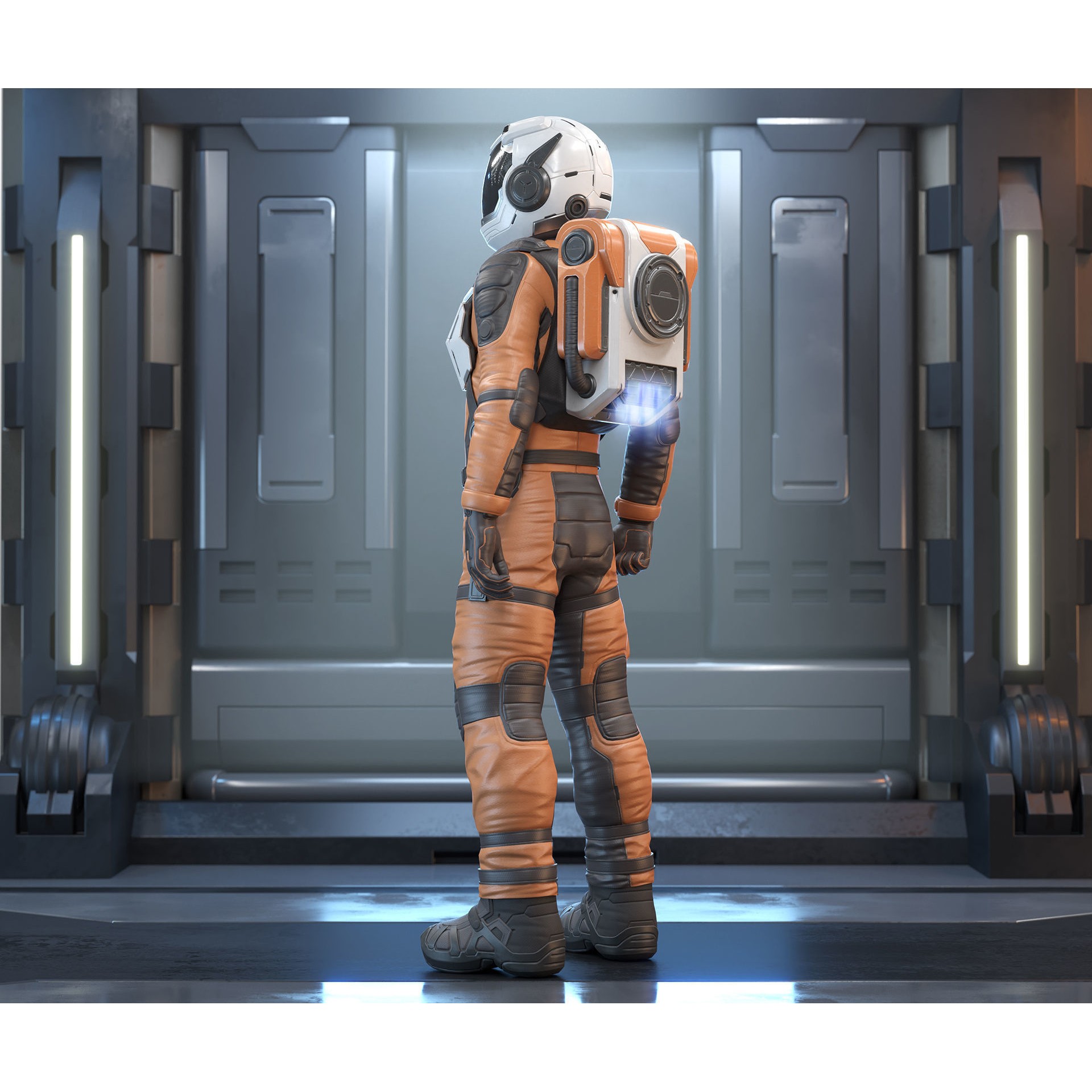 Sci-Fi Astronaut - Low-Poly Game-Ready 3D Model - View 11