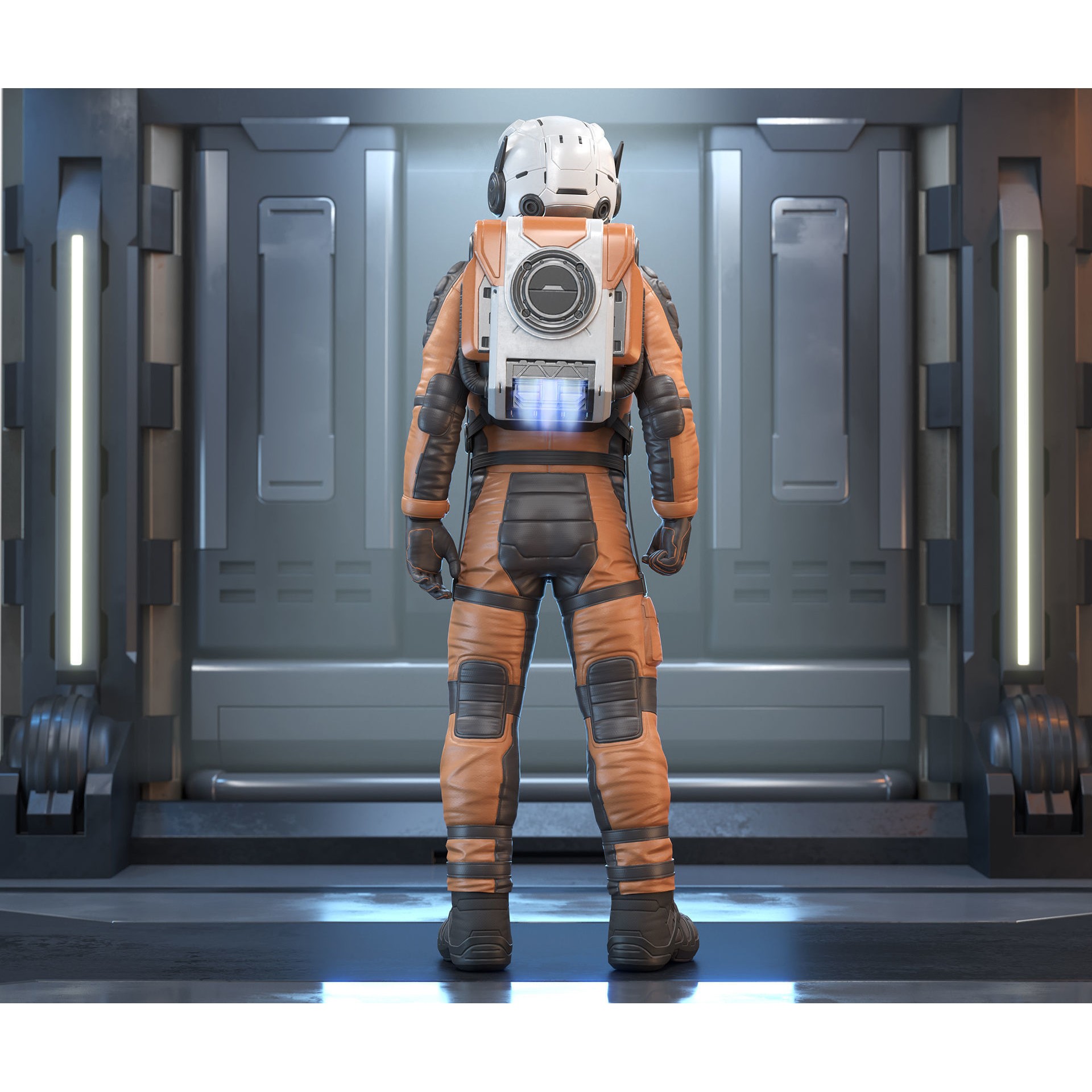 Sci-Fi Astronaut - Low-Poly Game-Ready 3D Model - View 12