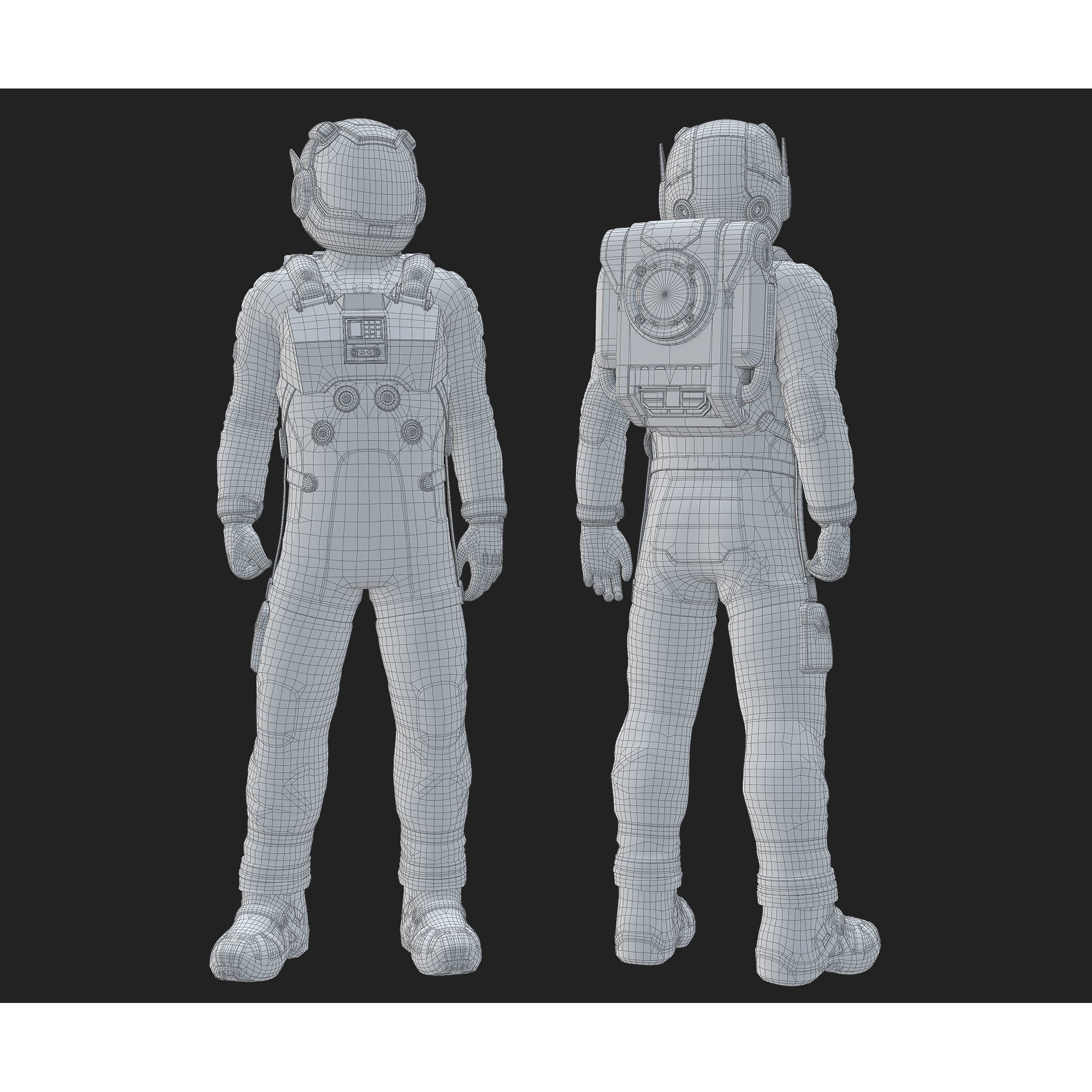 Sci-Fi Astronaut - Low-Poly Game-Ready 3D Model - View 13