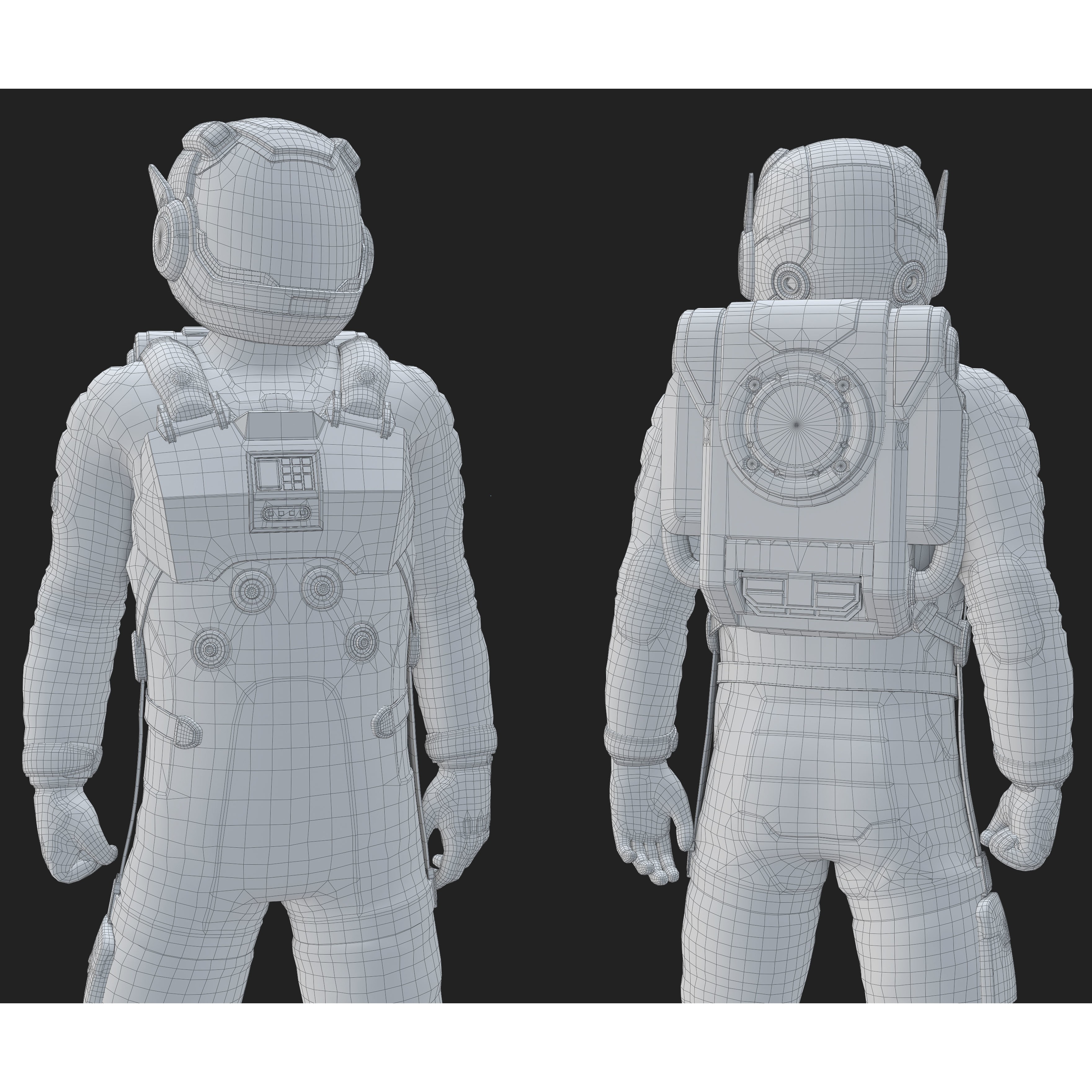Sci-Fi Astronaut - Low-Poly Game-Ready 3D Model - View 14