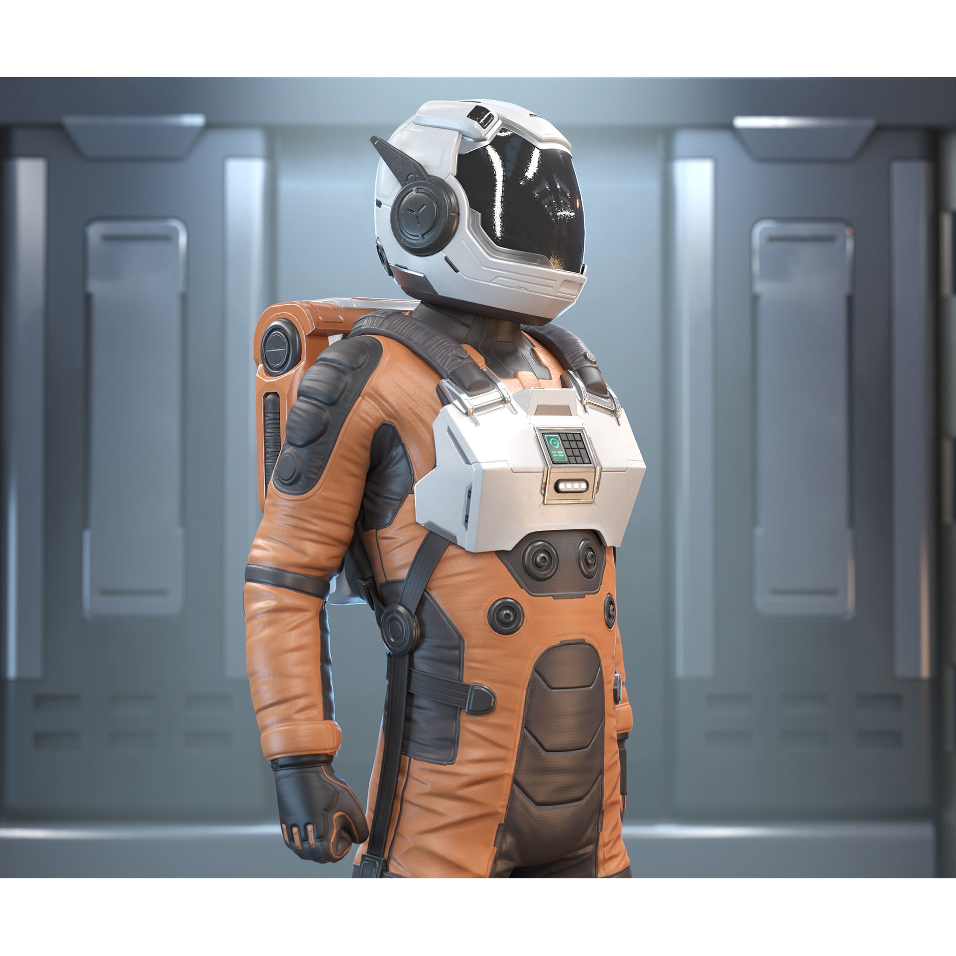 Sci-Fi Astronaut - Low-Poly Game-Ready 3D Model - View 3