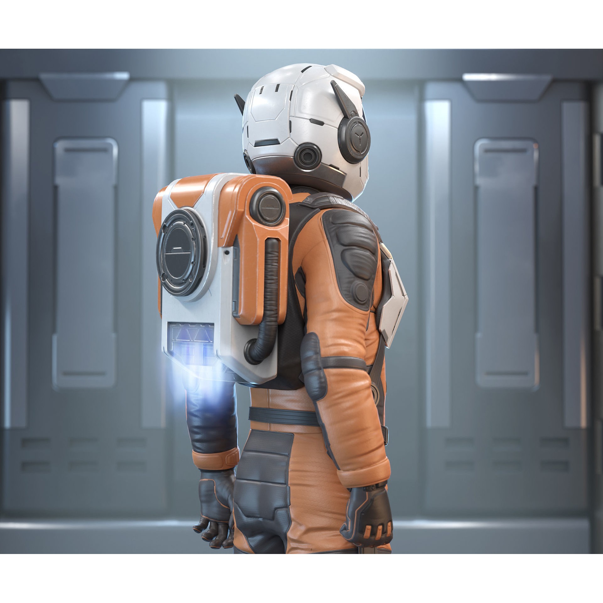 Sci-Fi Astronaut - Low-Poly Game-Ready 3D Model - View 4