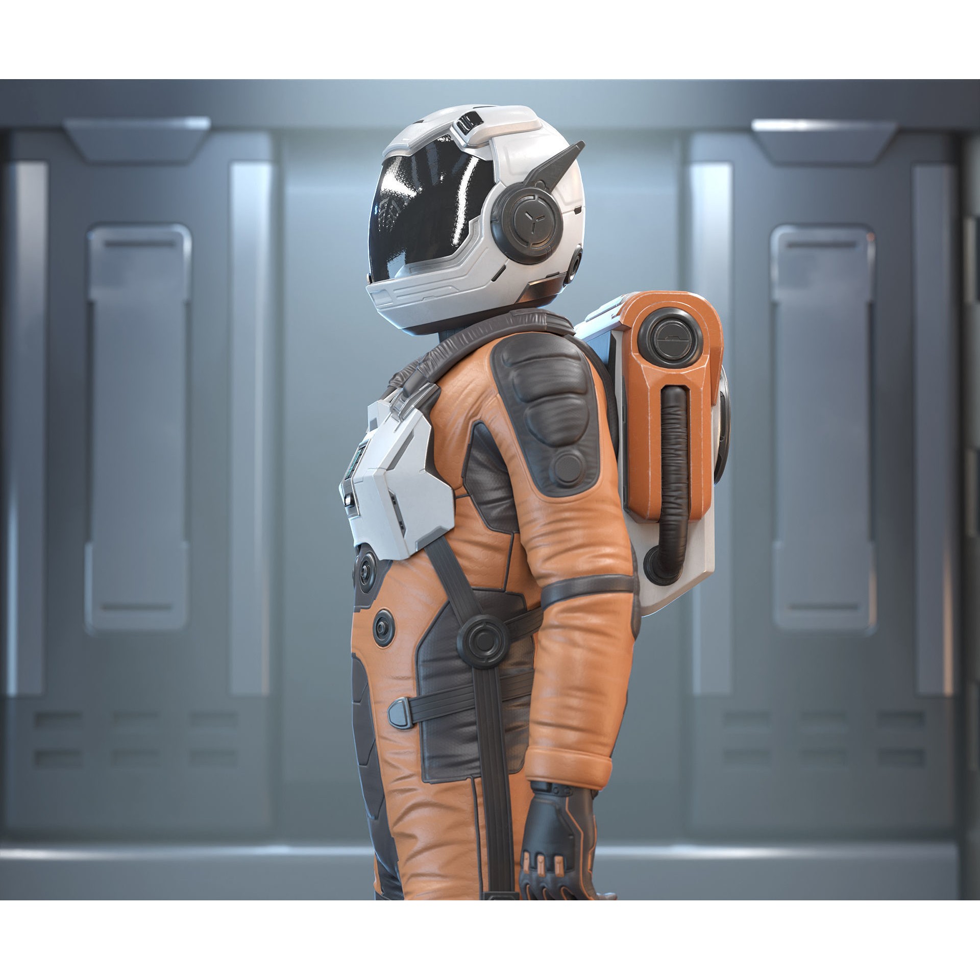 Sci-Fi Astronaut - Low-Poly Game-Ready 3D Model - View 7