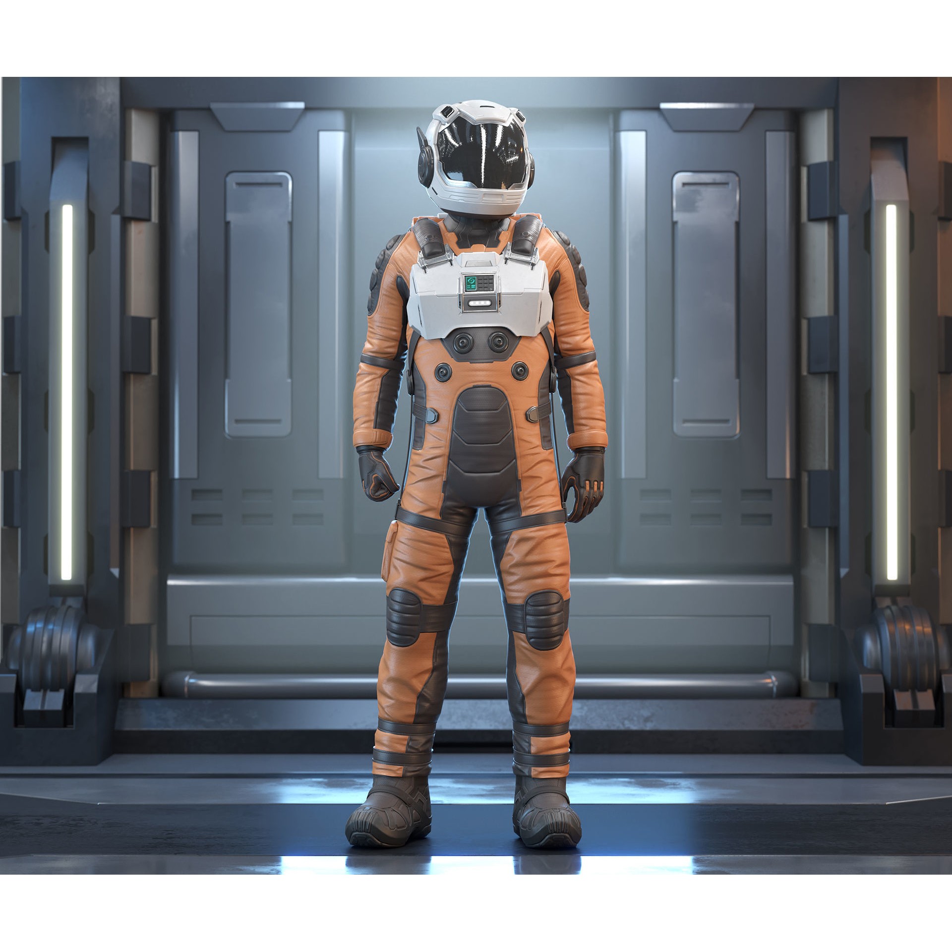 Sci-Fi Astronaut - Low-Poly Game-Ready 3D Model - View 8