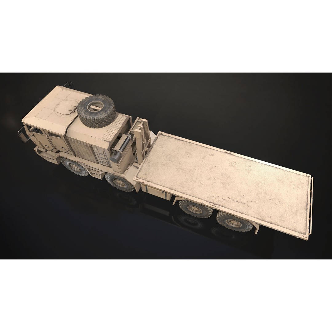 Heavy Military Truck 3D Model – Low Poly Game Ready Vehicle, FBX - View 15