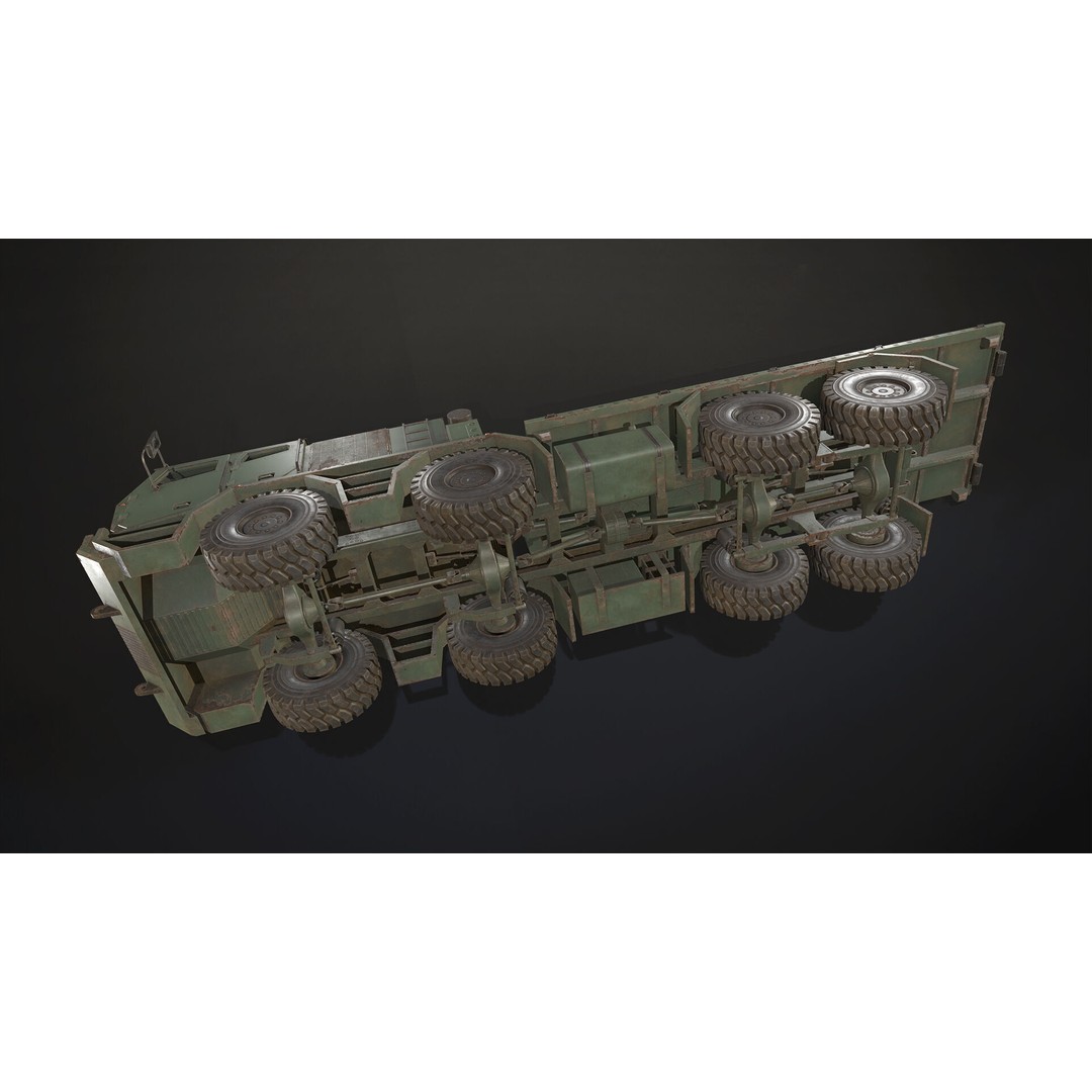 Heavy Military Truck 3D Model – Low Poly Game Ready Vehicle, FBX - View 18