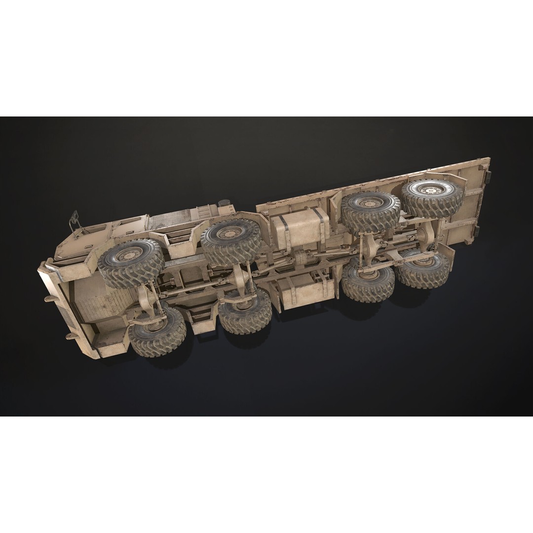Heavy Military Truck 3D Model – Low Poly Game Ready Vehicle, FBX - View 19