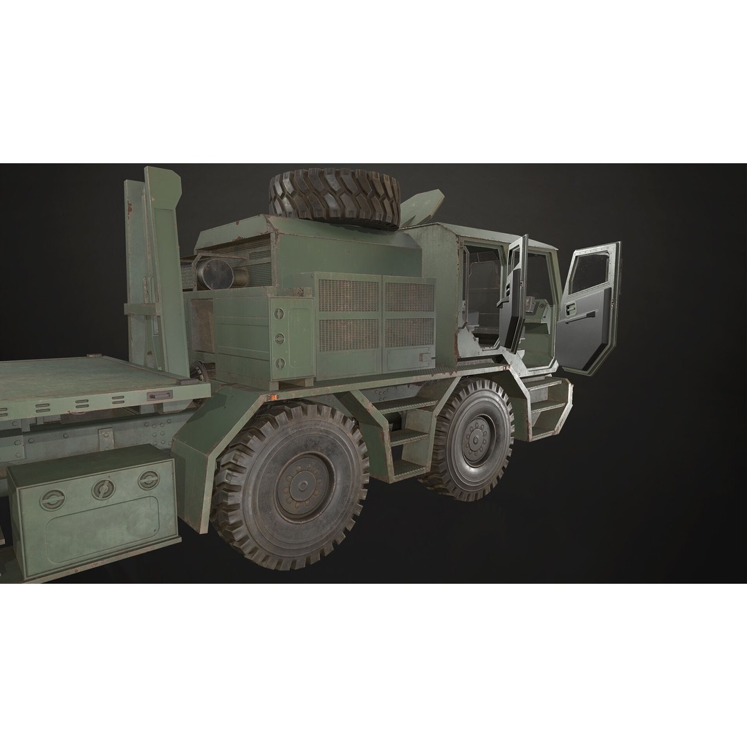 Heavy Military Truck 3D Model – Low Poly Game Ready Vehicle, FBX - View 20