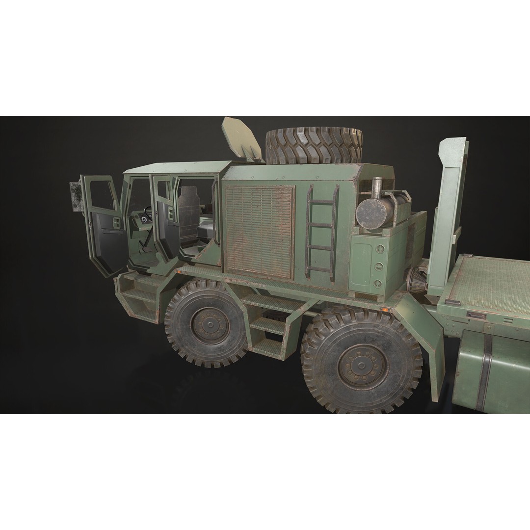Heavy Military Truck 3D Model – Low Poly Game Ready Vehicle, FBX - View 21