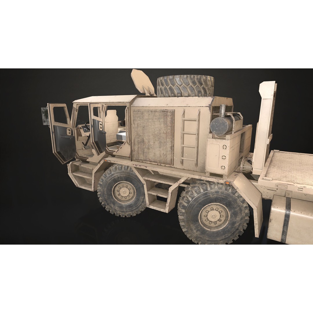 Heavy Military Truck 3D Model – Low Poly Game Ready Vehicle, FBX - View 22