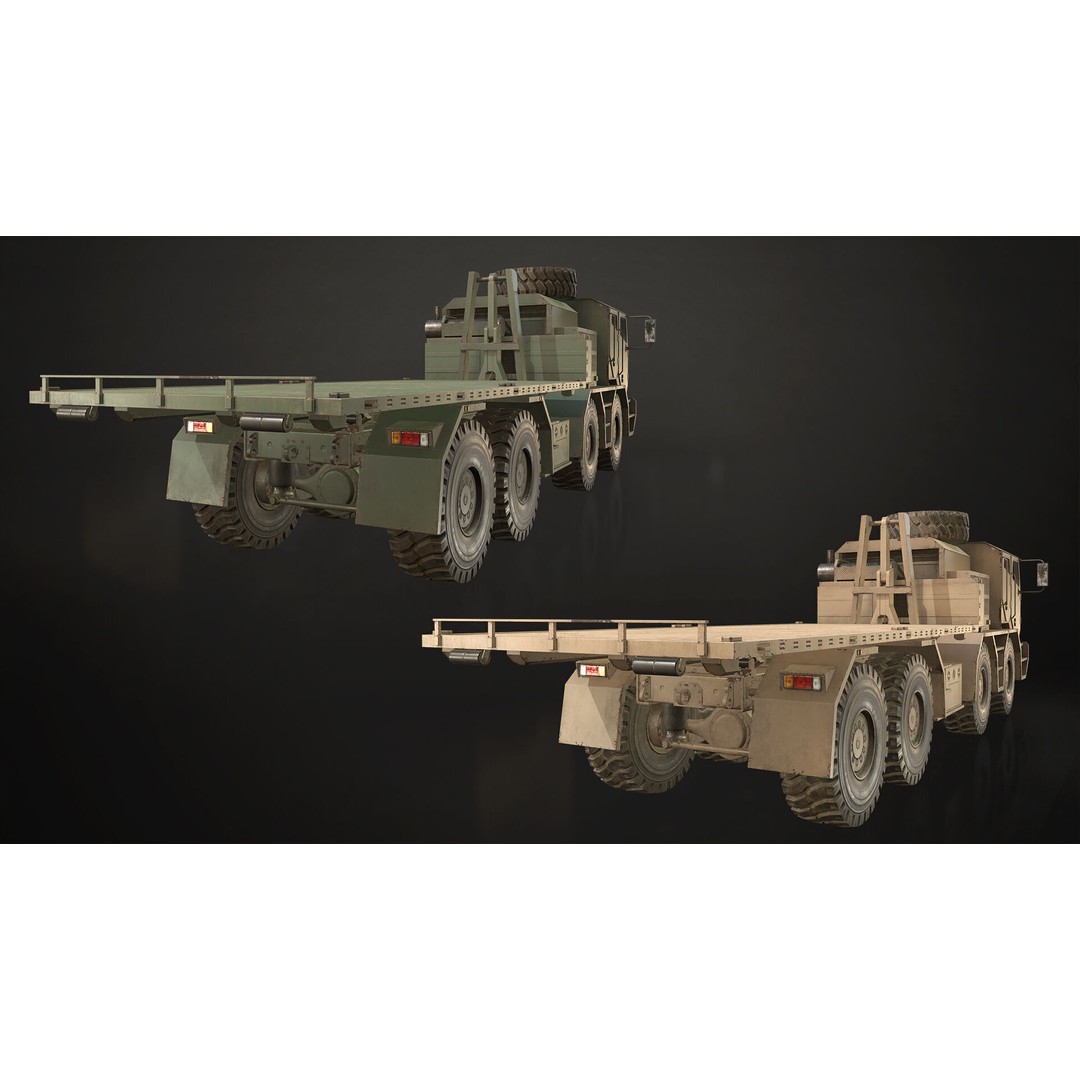 Heavy Military Truck 3D Model – Low Poly Game Ready Vehicle, FBX - View 23