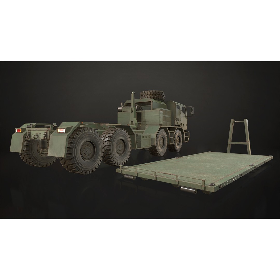 Heavy Military Truck 3D Model – Low Poly Game Ready Vehicle, FBX - View 24