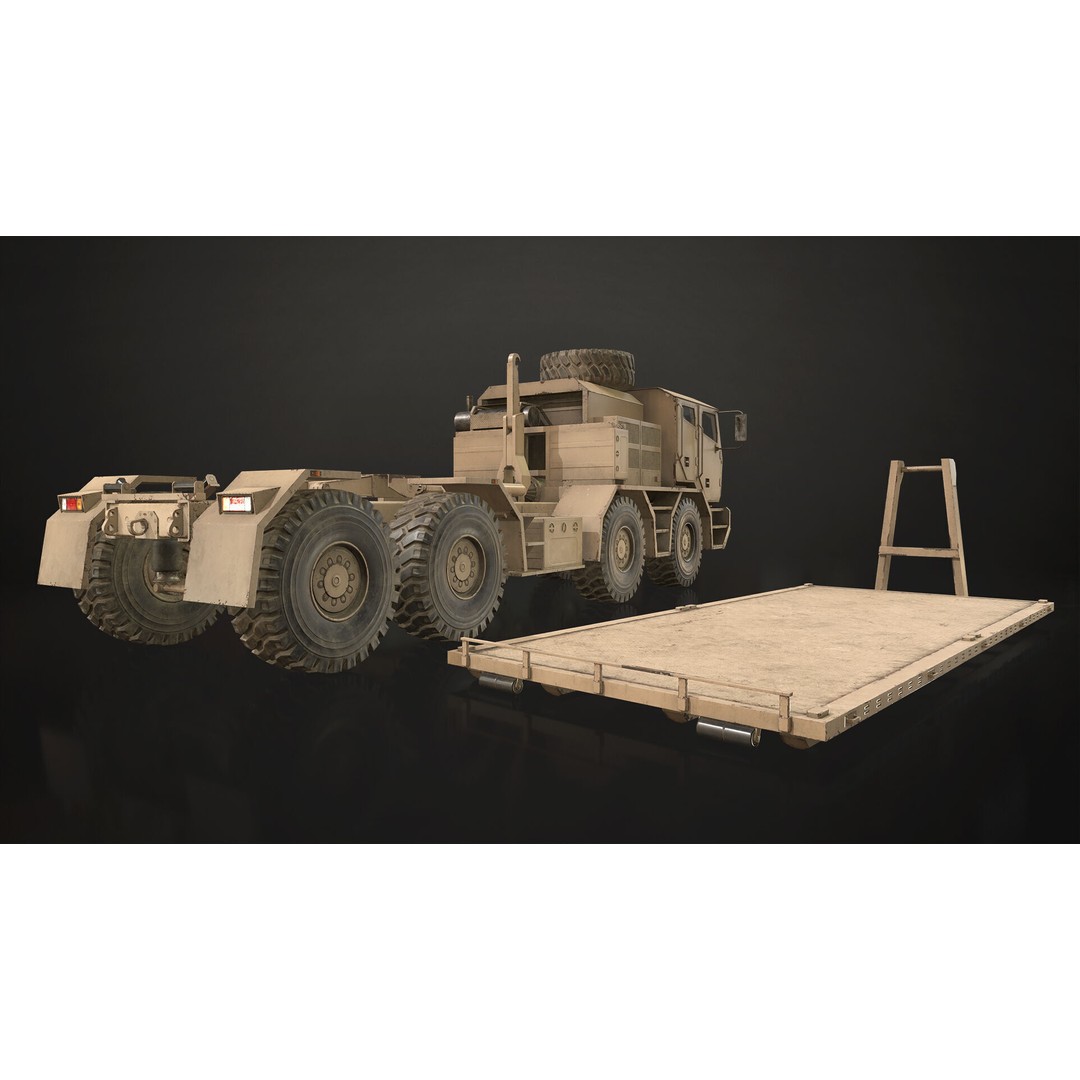 Heavy Military Truck 3D Model – Low Poly Game Ready Vehicle, FBX - View 25