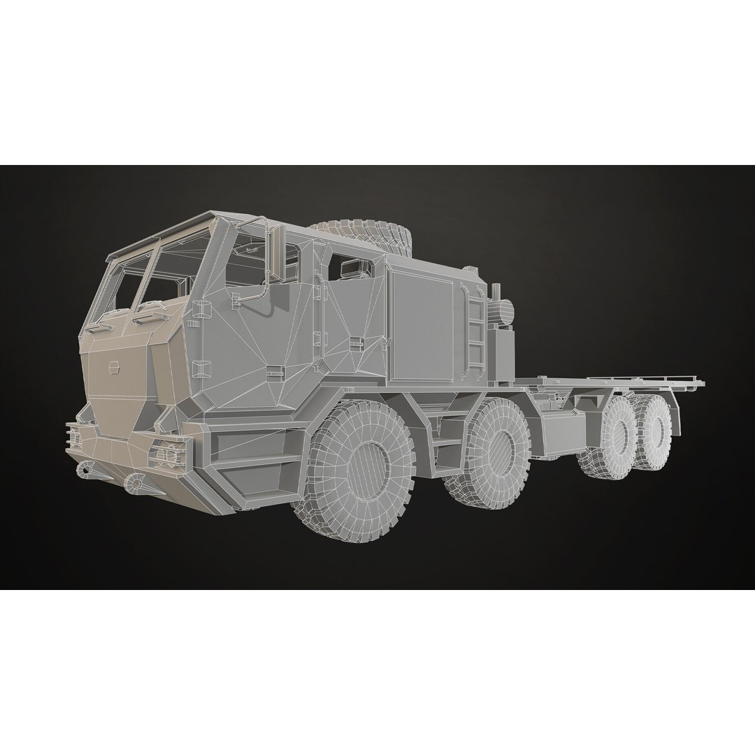 Heavy Military Truck 3D Model – Low Poly Game Ready Vehicle, FBX - View 31