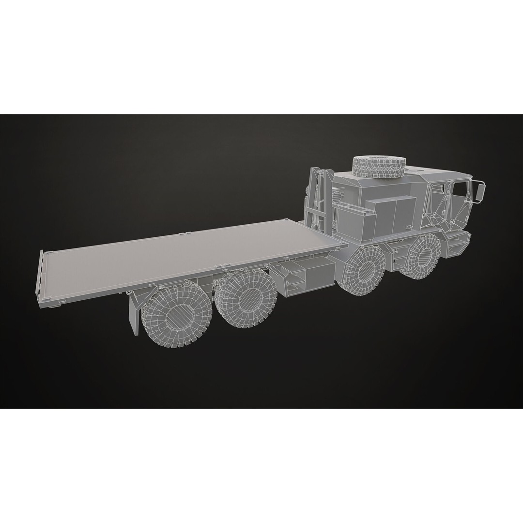 Heavy Military Truck 3D Model – Low Poly Game Ready Vehicle, FBX - View 32
