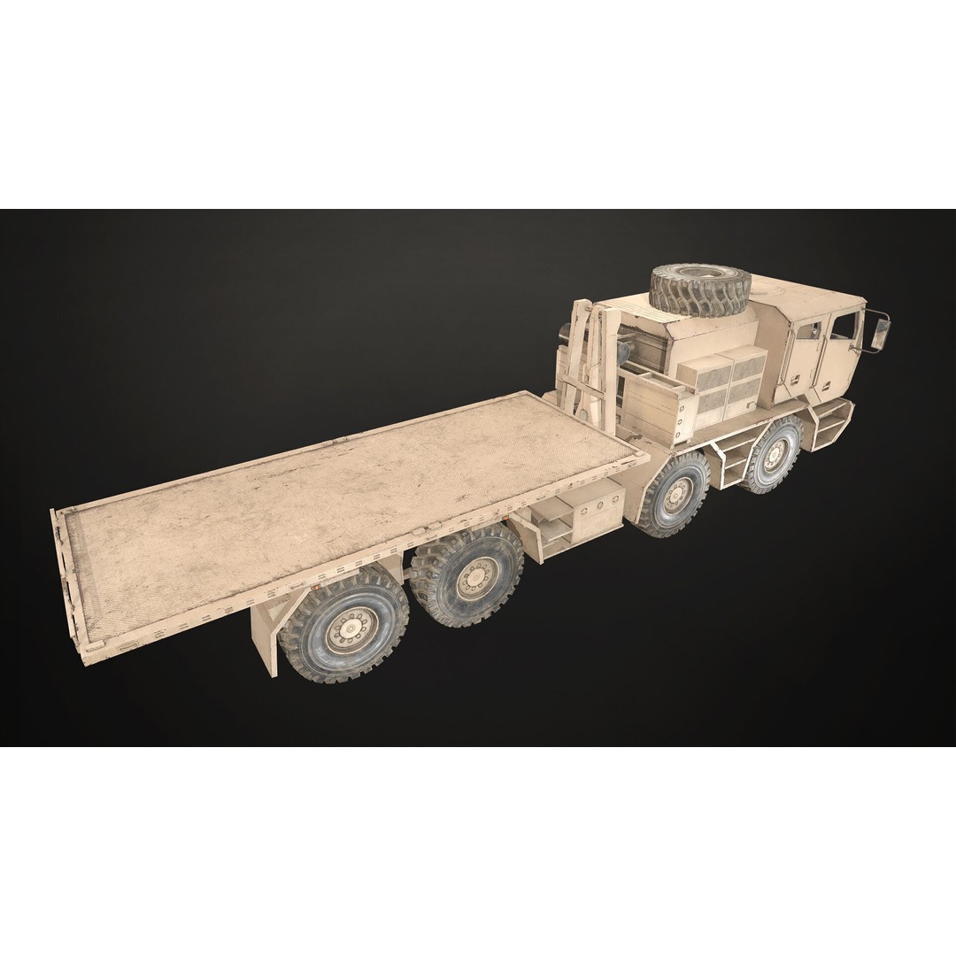 Heavy Military Truck 3D Model – Low Poly Game Ready Vehicle, FBX - View 5