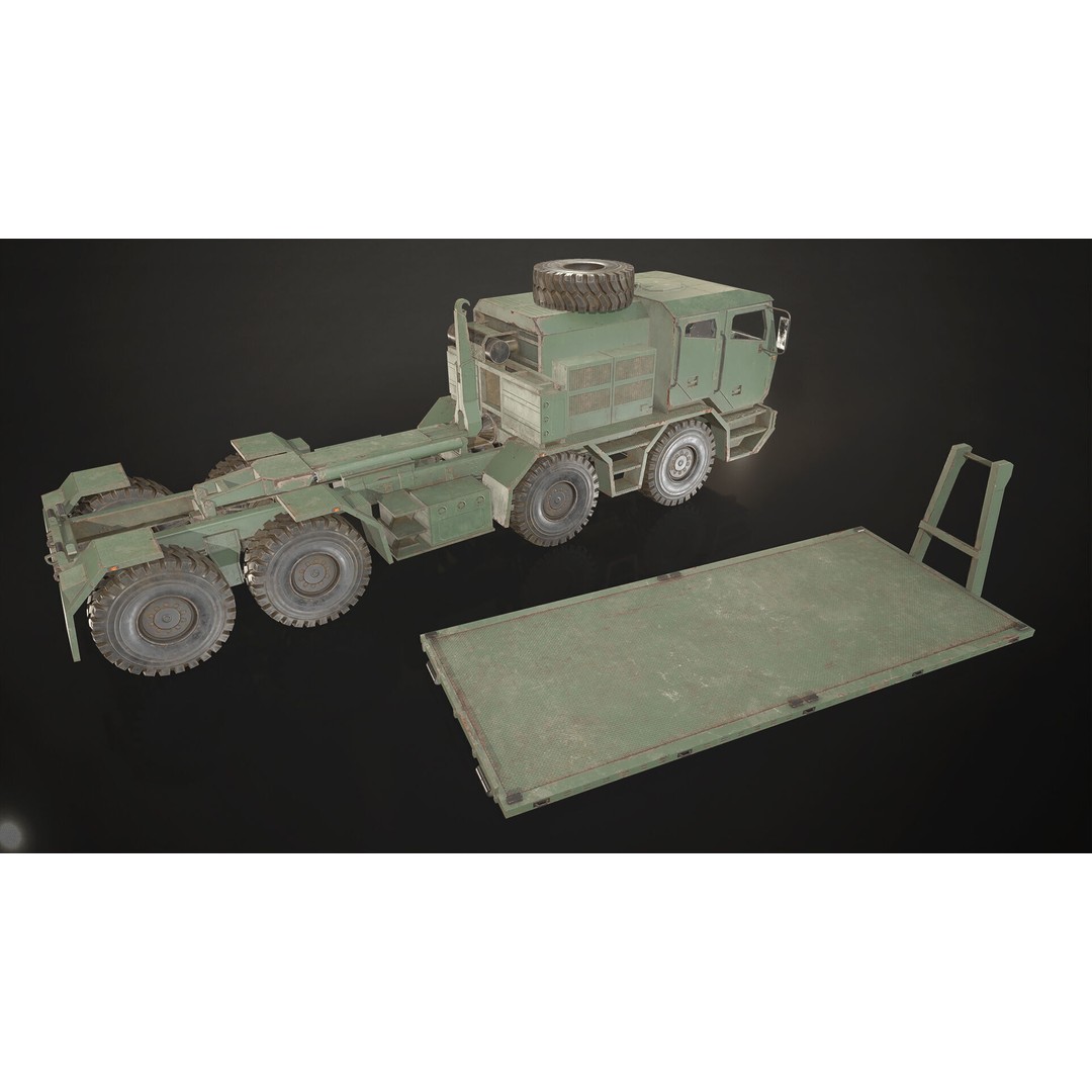 Heavy Military Truck 3D Model – Low Poly Game Ready Vehicle, FBX - View 6
