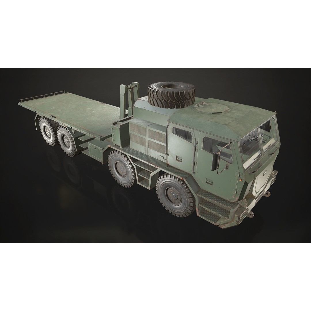 Heavy Military Truck 3D Model – Low Poly Game Ready Vehicle, FBX - View 8