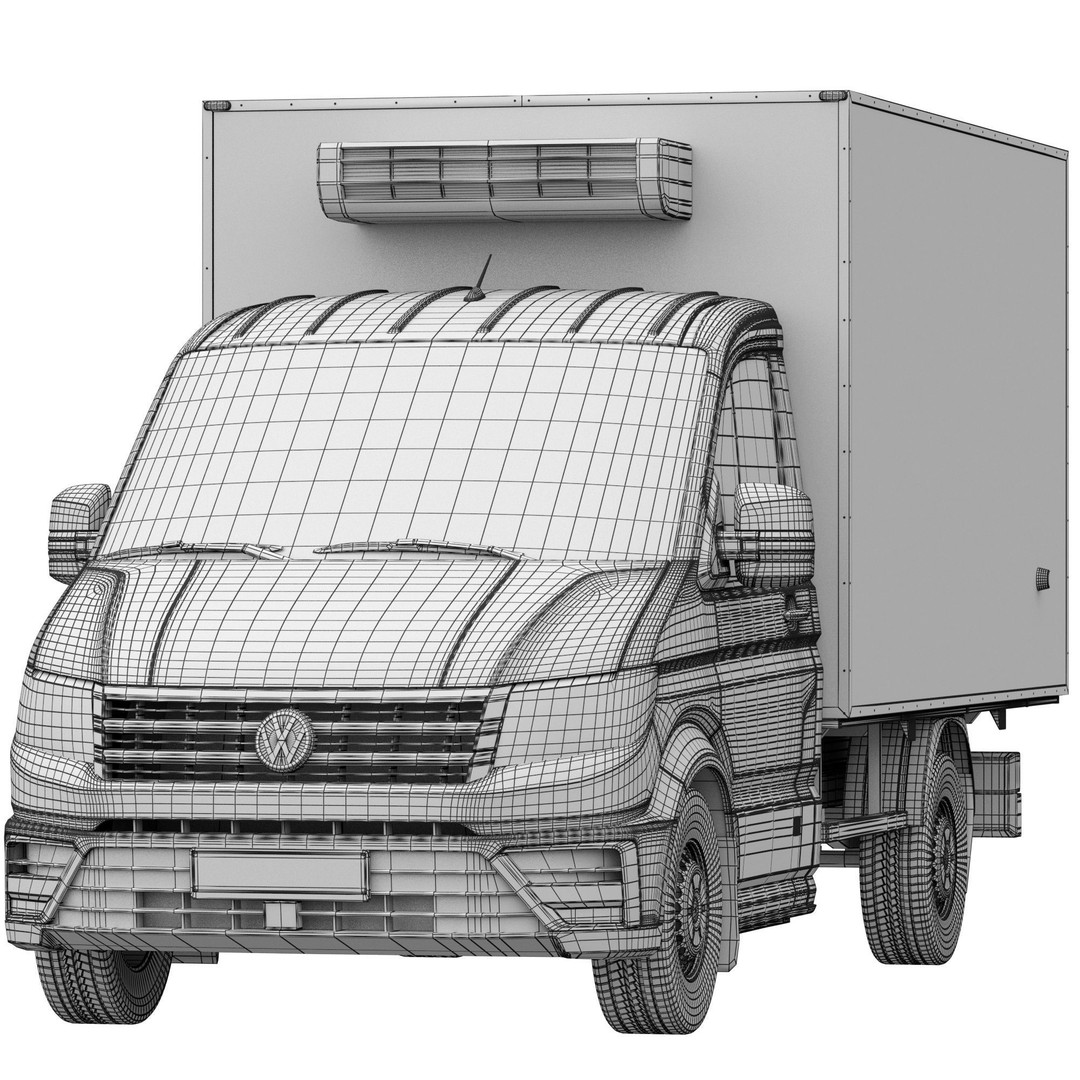 VW Crafter 2 Refrigerated 3D Model – Detailed Truck Asset, FBX, OBJ - View 16