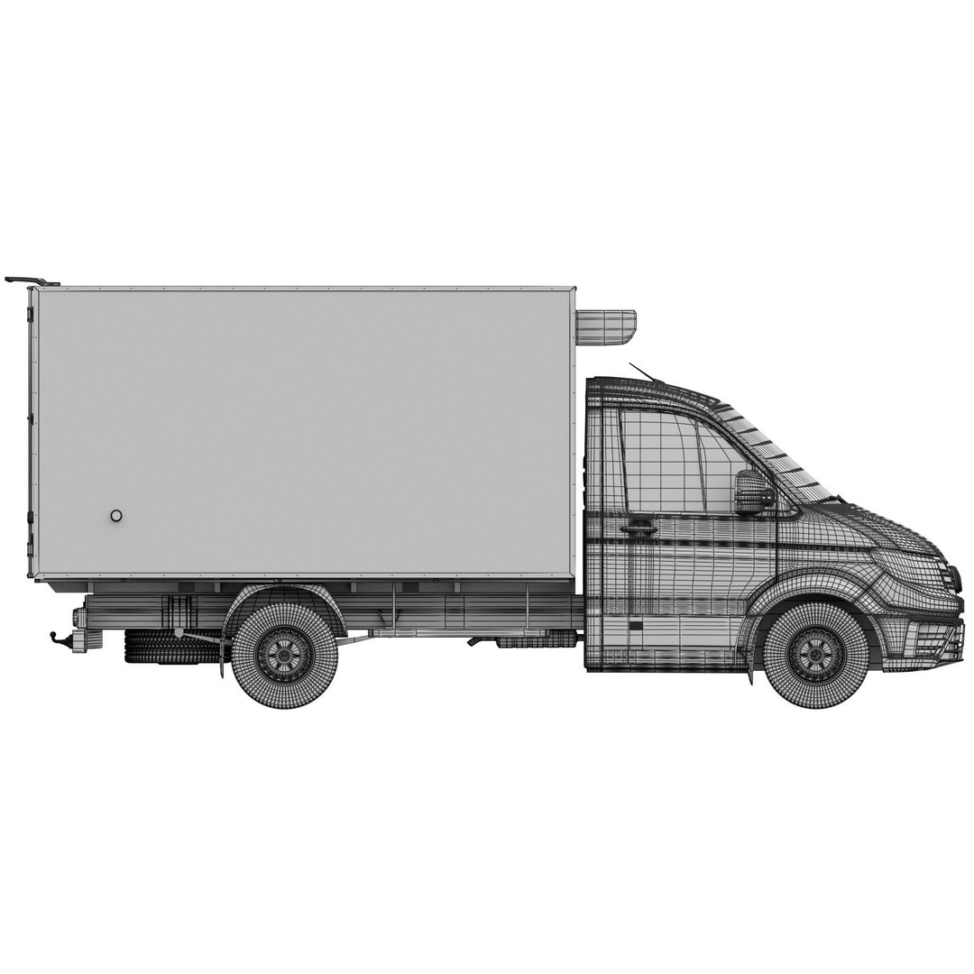 VW Crafter 2 Refrigerated 3D Model – Detailed Truck Asset, FBX, OBJ - View 18