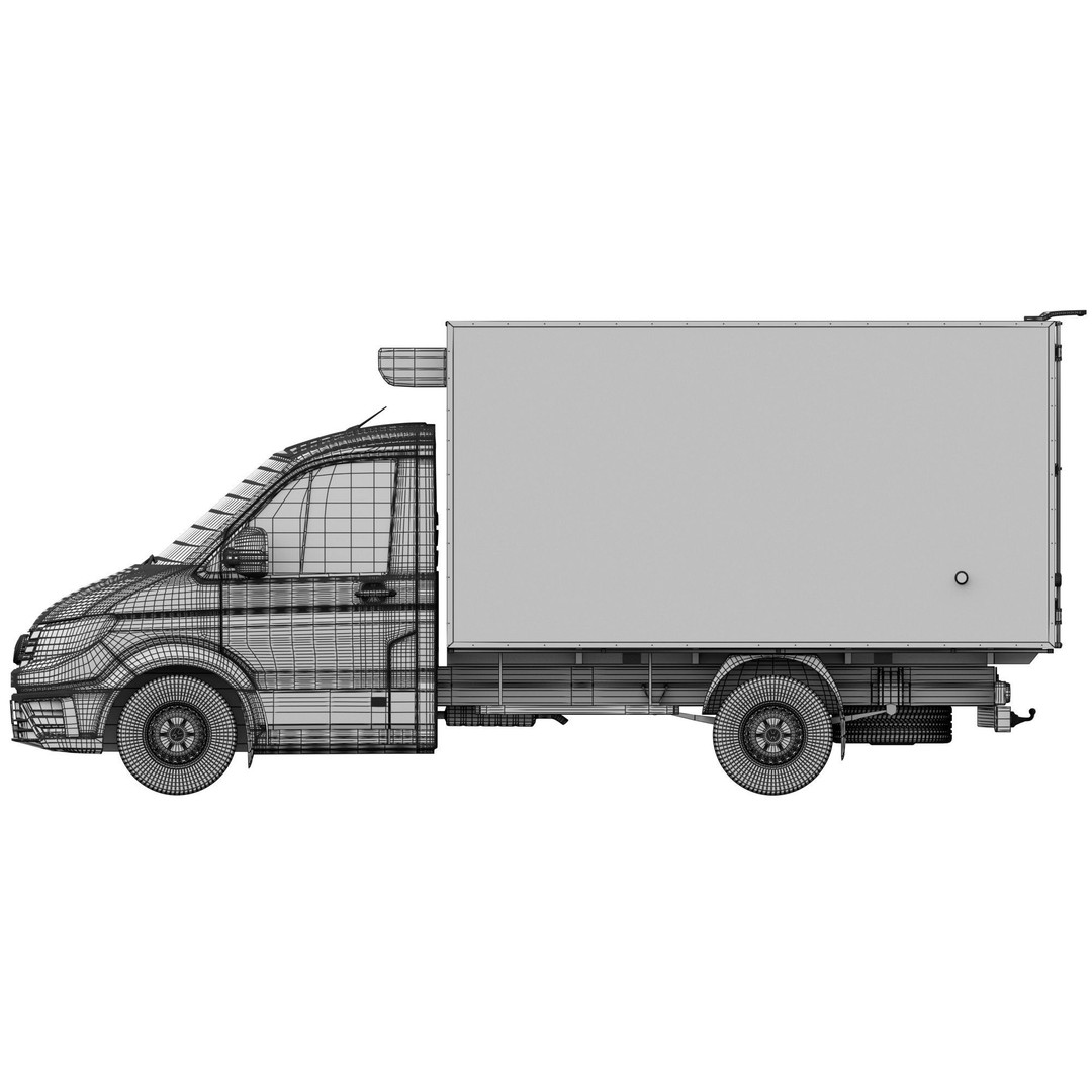 VW Crafter 2 Refrigerated 3D Model – Detailed Truck Asset, FBX, OBJ - View 19