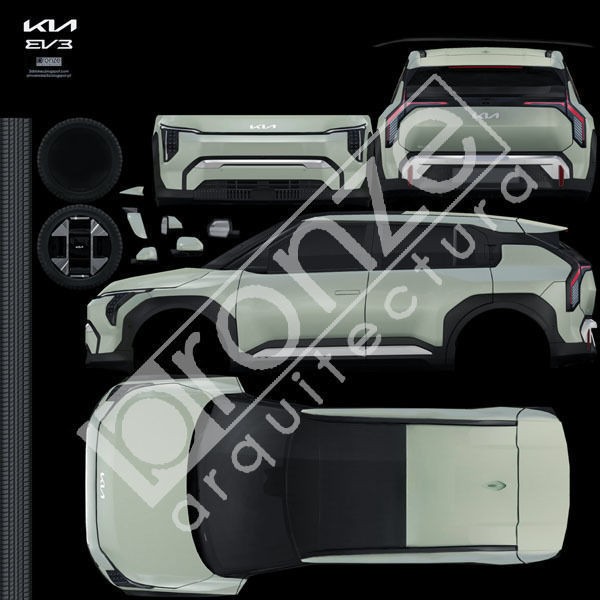 Kia EV3 2025 3D Model – Low Poly SUV, FBX & PBR Textures