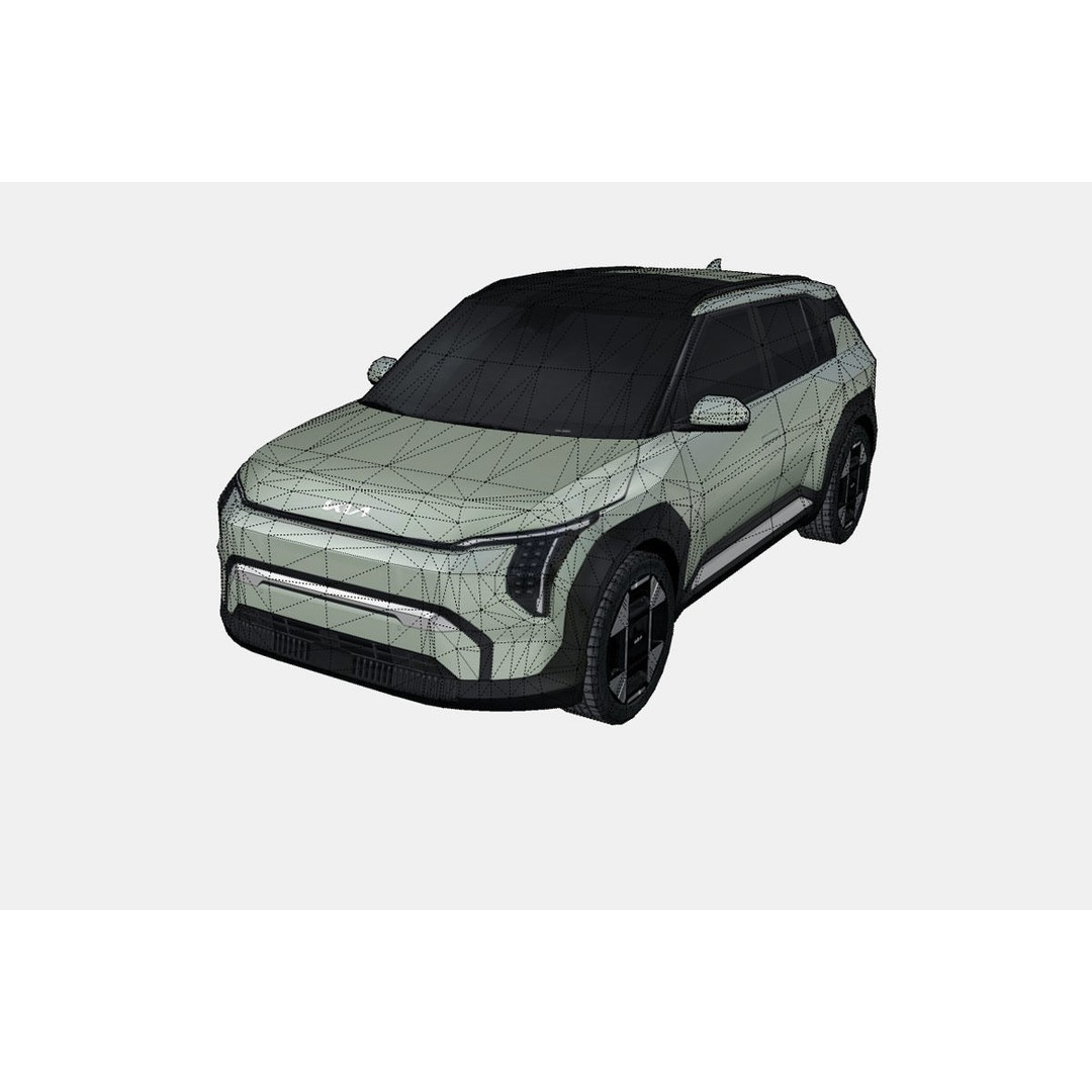 Kia EV3 2025 3D Model – Low Poly SUV, FBX & PBR Textures - View 17
