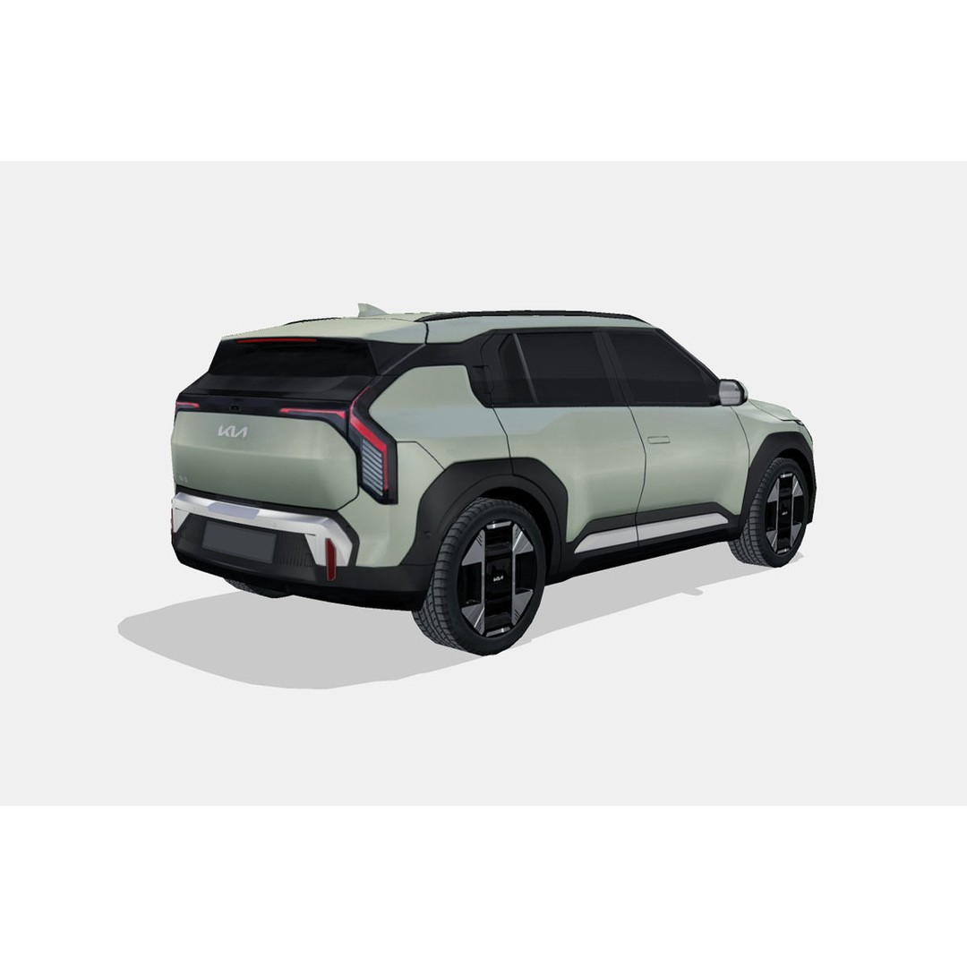 Kia EV3 2025 3D Model – Low Poly SUV, FBX & PBR Textures - View 3