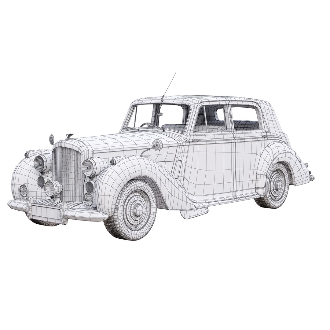 Bentley R Type 3D Model – Classic British Sedan, FBX & OBJ