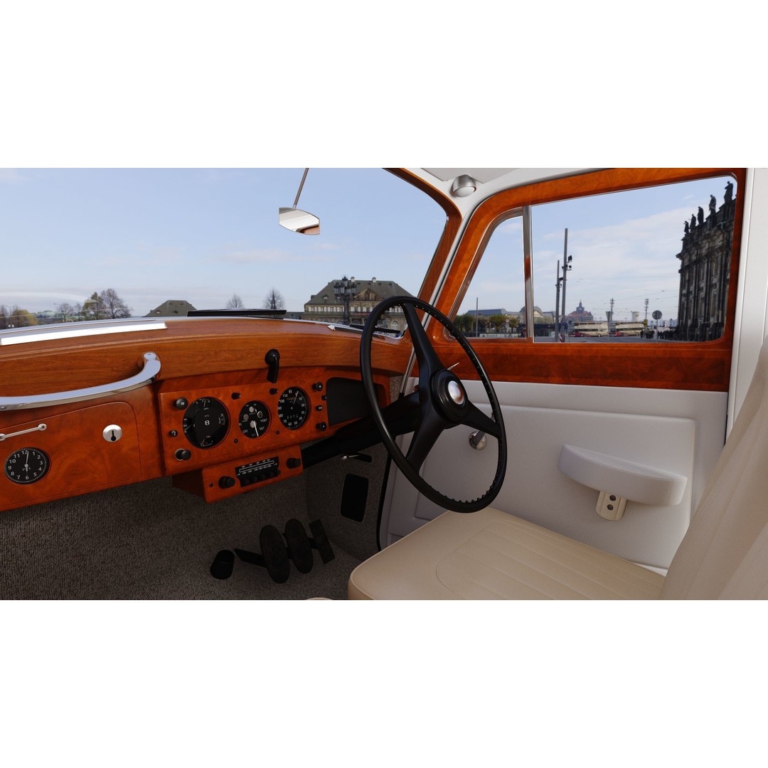 Bentley R Type 3D Model – Classic British Sedan, FBX & OBJ - View 10