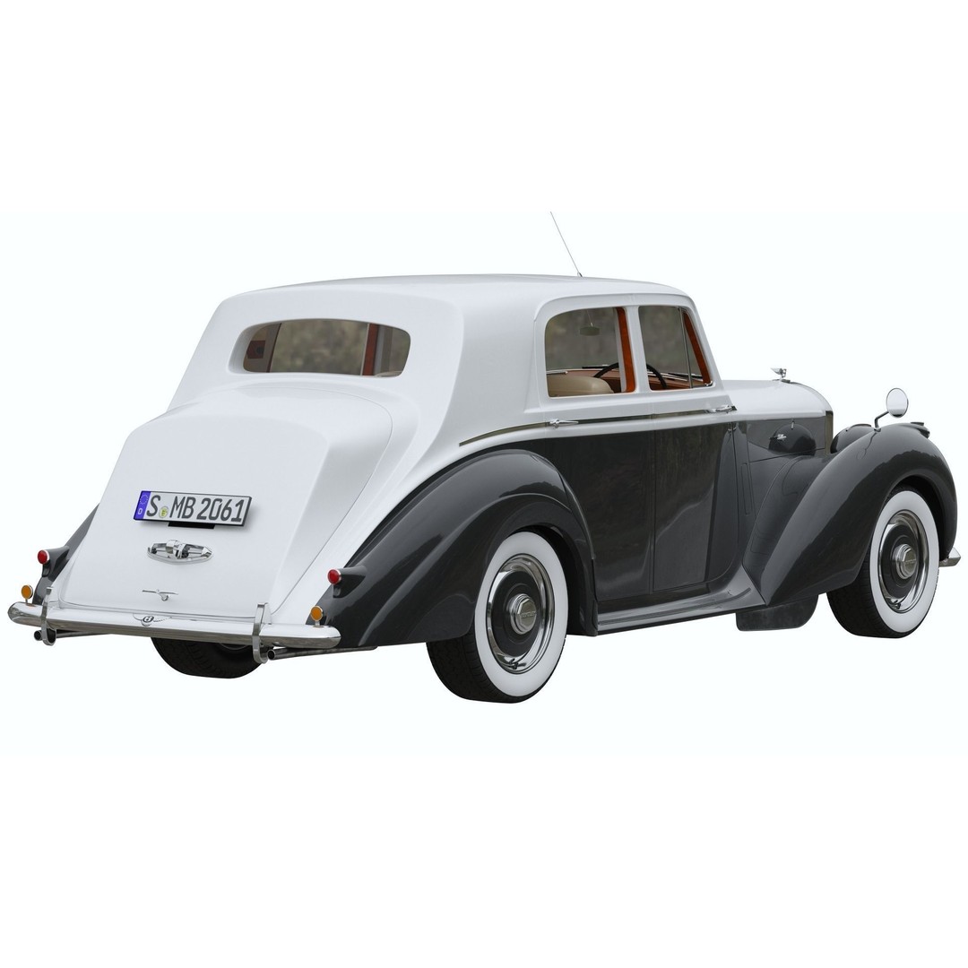 Bentley R Type 3D Model – Classic British Sedan, FBX & OBJ - View 4