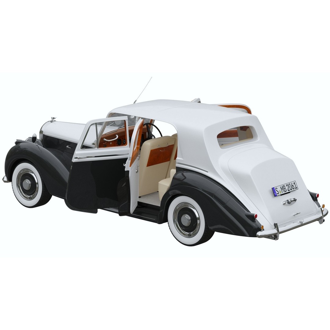 Bentley R Type 3D Model – Classic British Sedan, FBX & OBJ - View 8